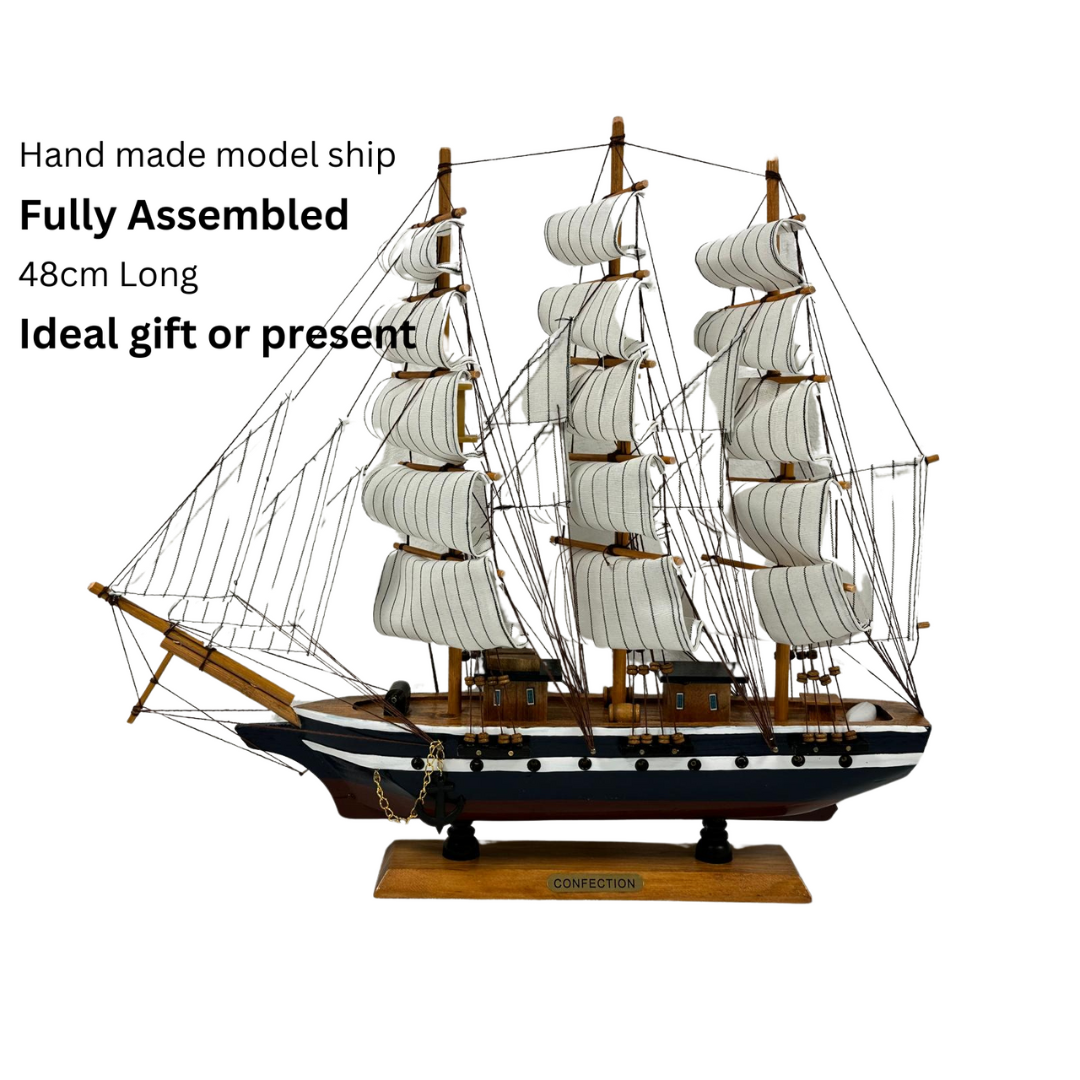 Confection Model Sea Ship 1m Display Stand Assembled 48cm Handmade