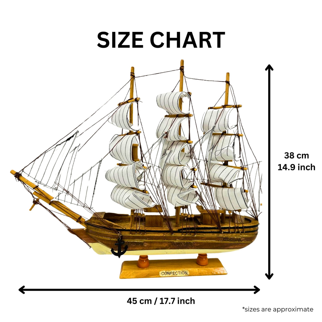 Confection Model Ship 1c With Display Stand Assembled Handmade