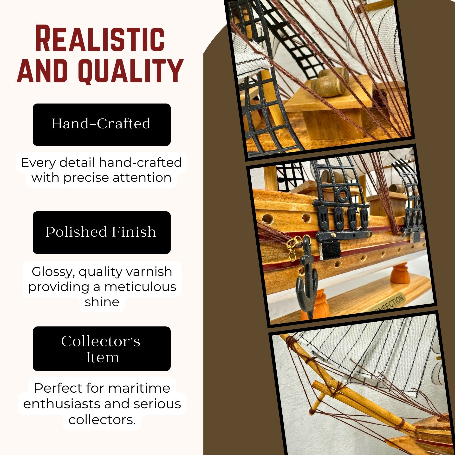 Confection Model Ship 1f With Display Stand Assembled Handmade