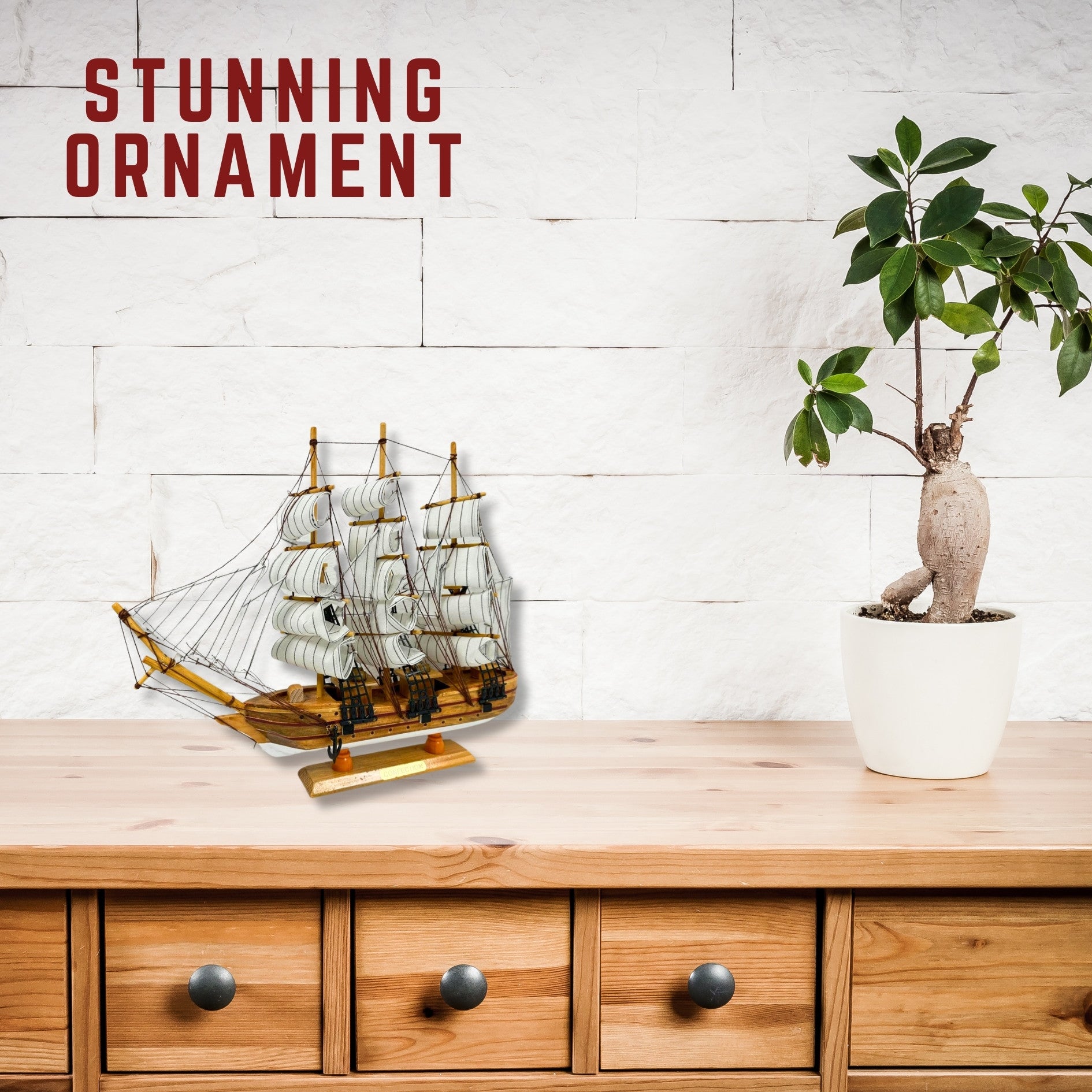 Confection Model Ship 1f With Display Stand Assembled Handmade