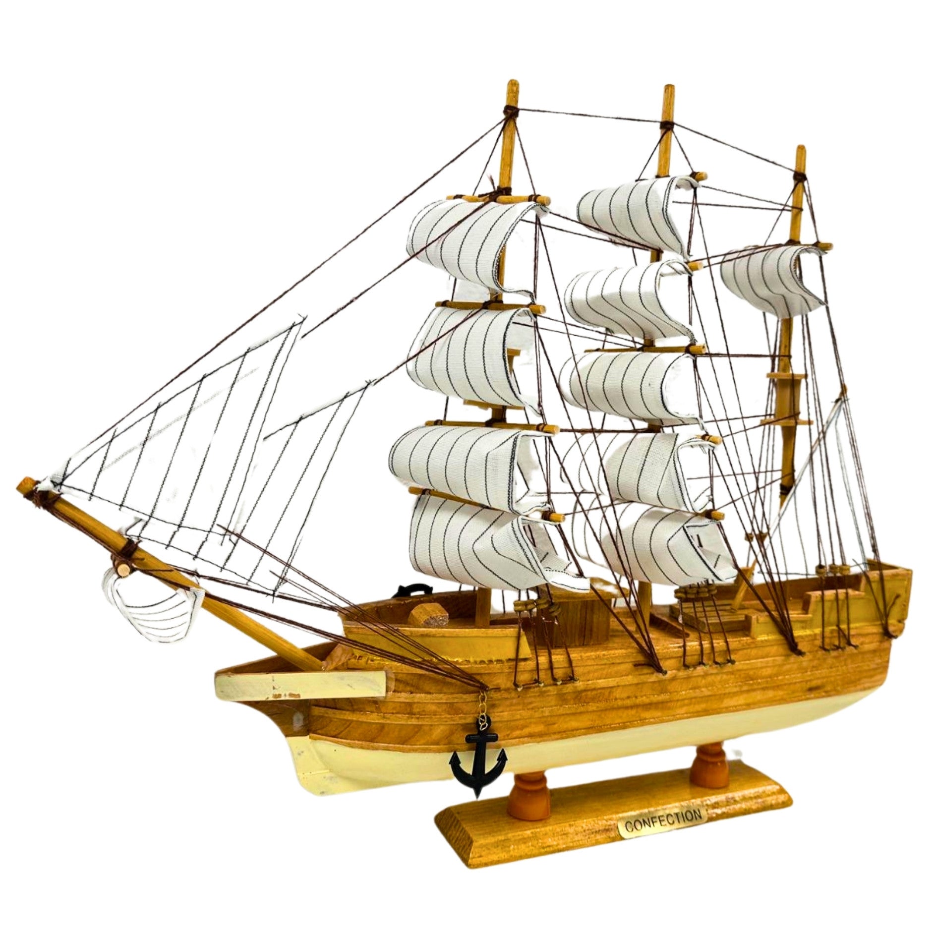 Confection Model Sea Ship 1g Display Stand Assembled 38cm Handmade