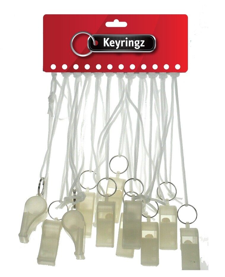 12x Loud Plastic Whistles Bulk Pack Referee Coach Sports School PE Safety