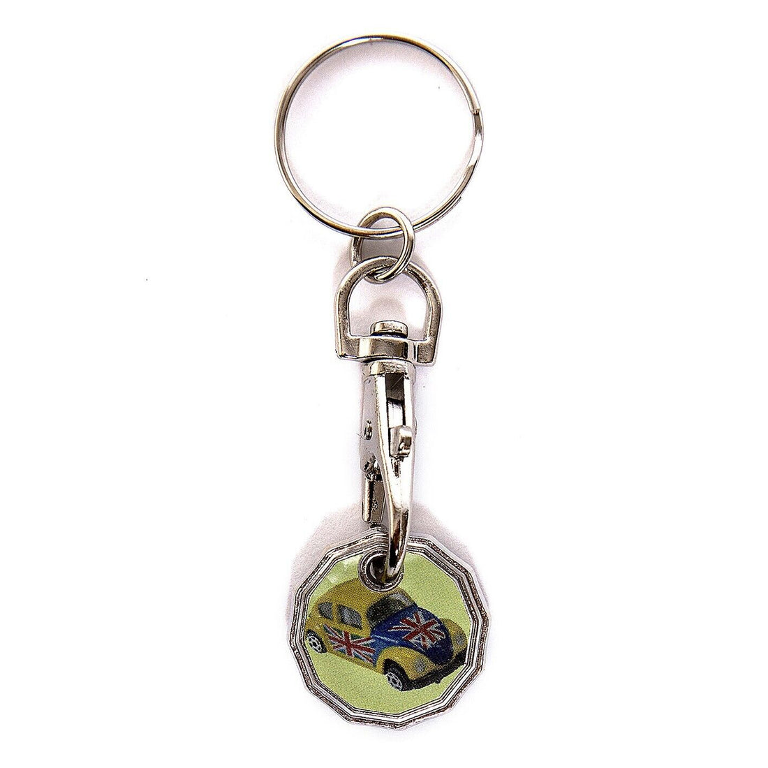 12 Pack Trolley Token Key Ring - Compatible with £1 Coin, Durable Keychain Fob