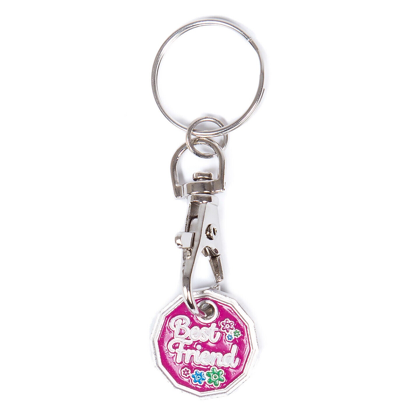 12 Pack Trolley Token Key Ring - Compatible with £1 Coin, Durable Keychain Fob