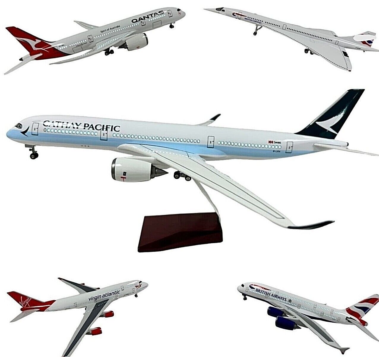 Model Plane Aircraft  Large Scale Premium Airplane Lights Gift Decor with stand