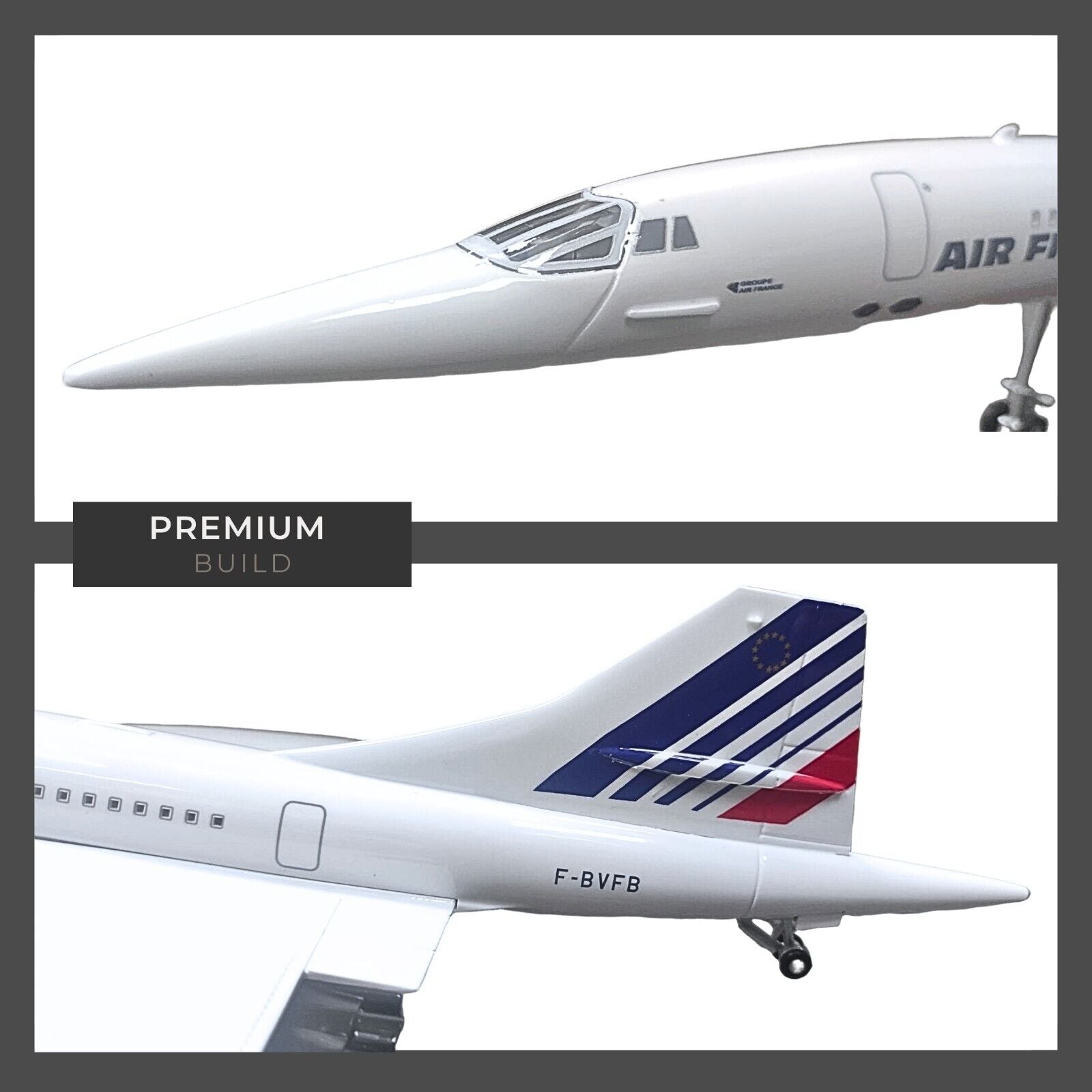 Model Concorde Large Scale Voice Activated Lights Premium Airplane Air France - Chame LTD
