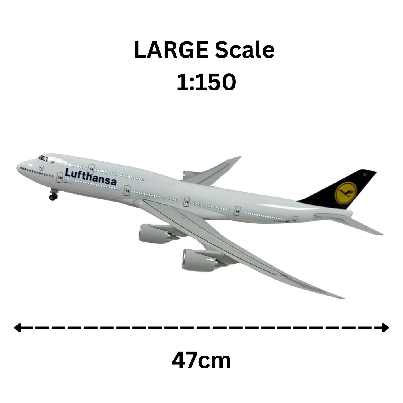 Lufthansa 747-8 Boeing Model Plane Premium Large Scale Ideal Gift With stand - Chame LTD