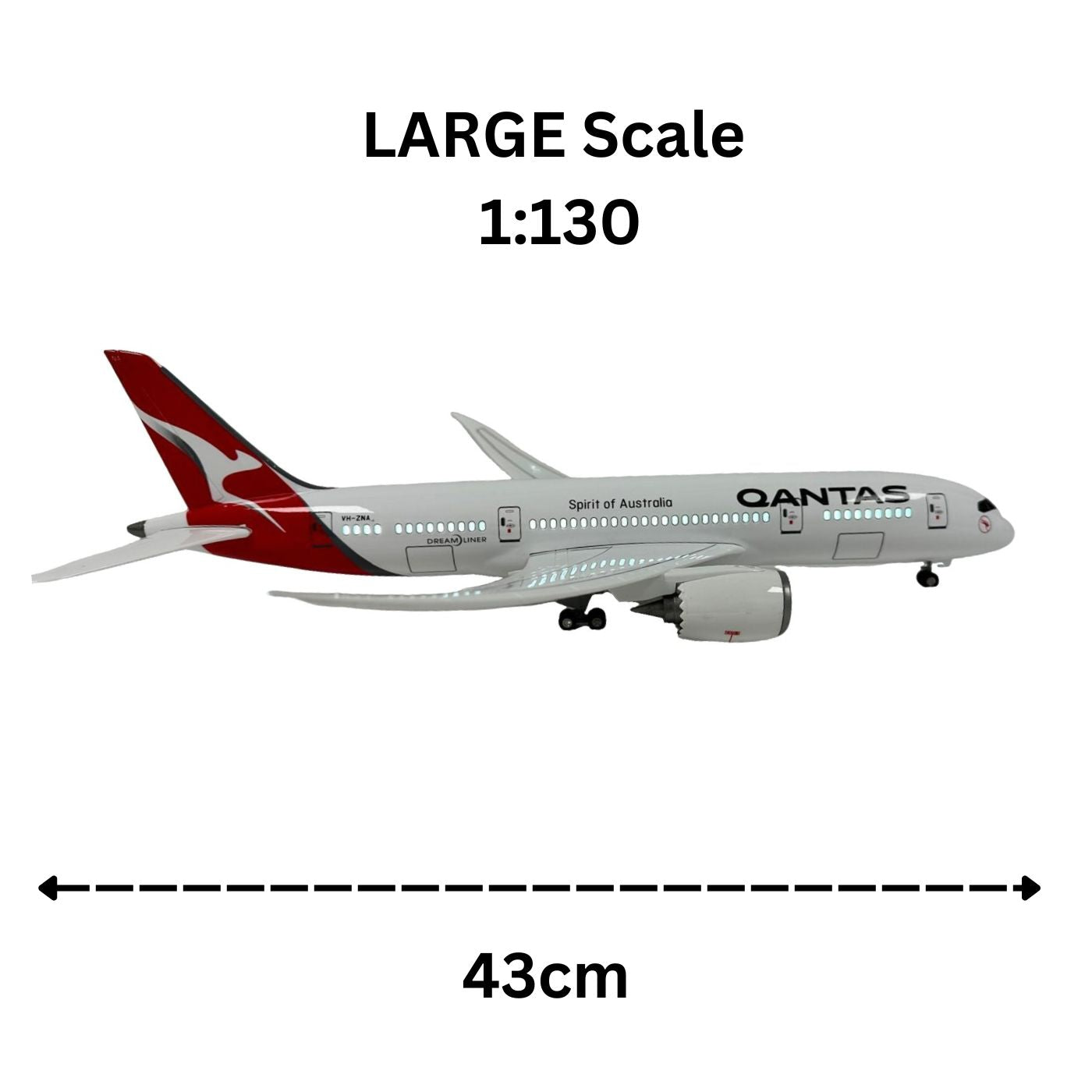 Model Plane Aircraft Large Scale Qantas 787 Premium Airplane Lights Gift Decor - Chame LTD