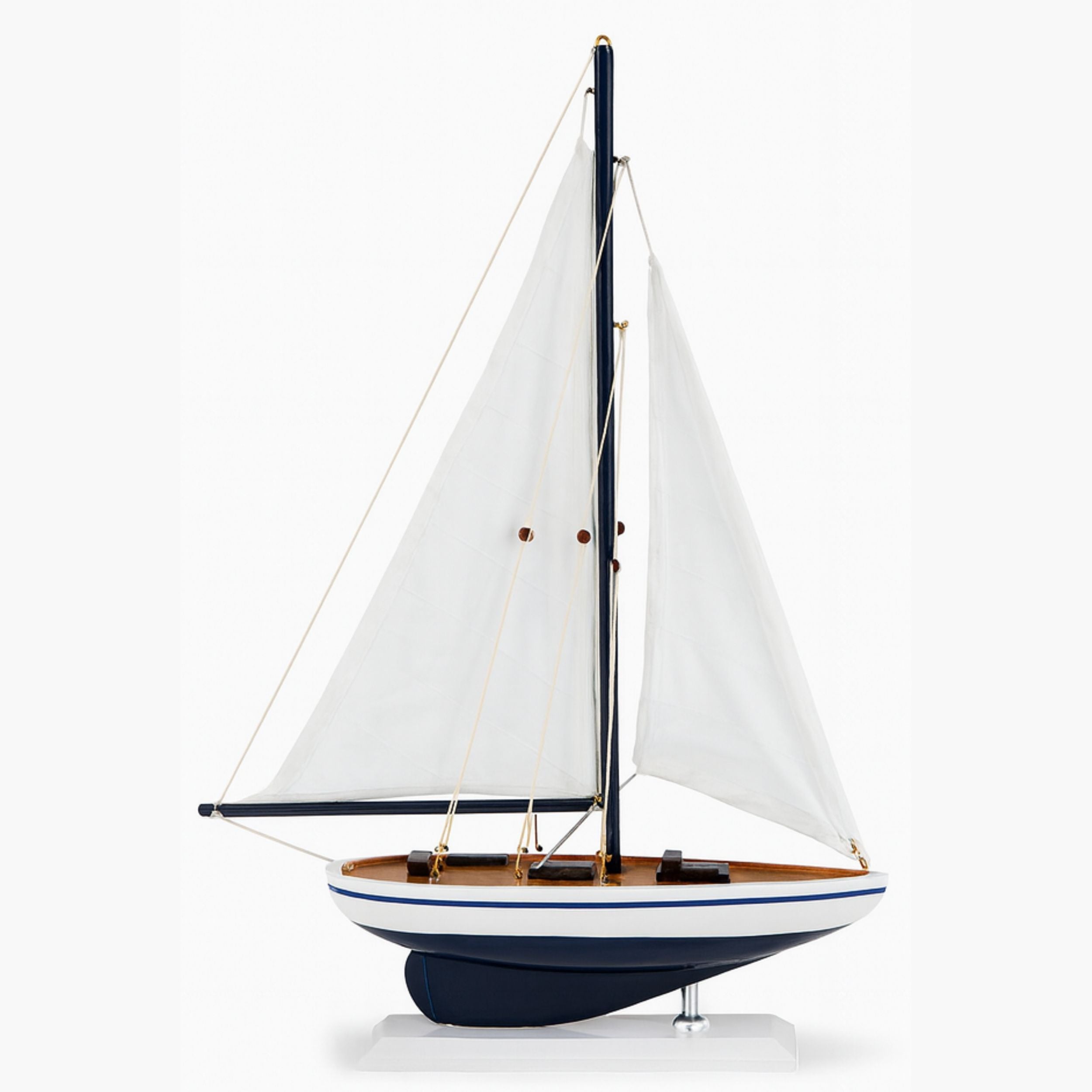 Wooden Sailboat Model Yacht – Handcrafted Nautical Decor Ornament - Chame LTD