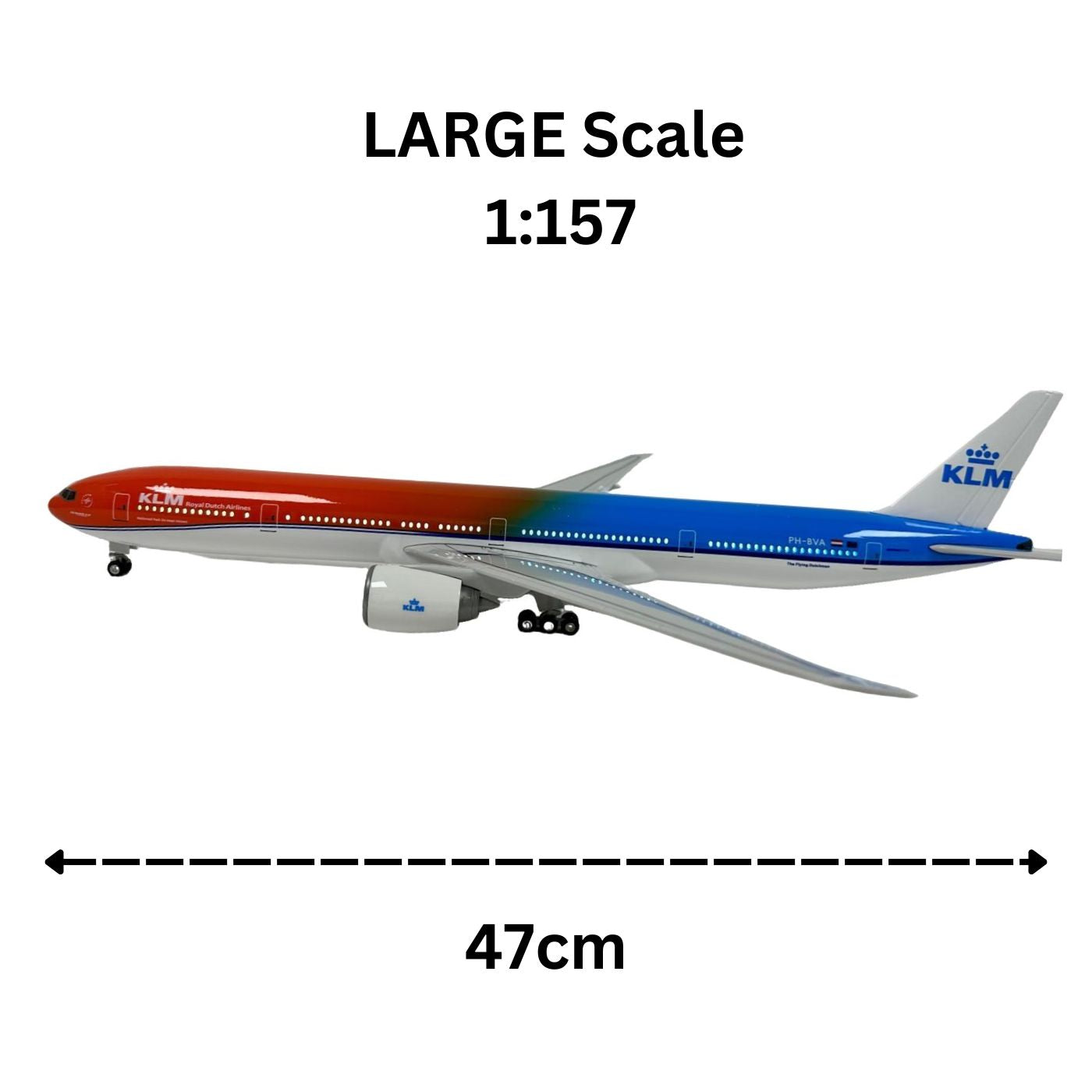 KLM 777 Model Plane Aircraft Large Scale Premium Airplane Lights Gift decor - Chame LTD