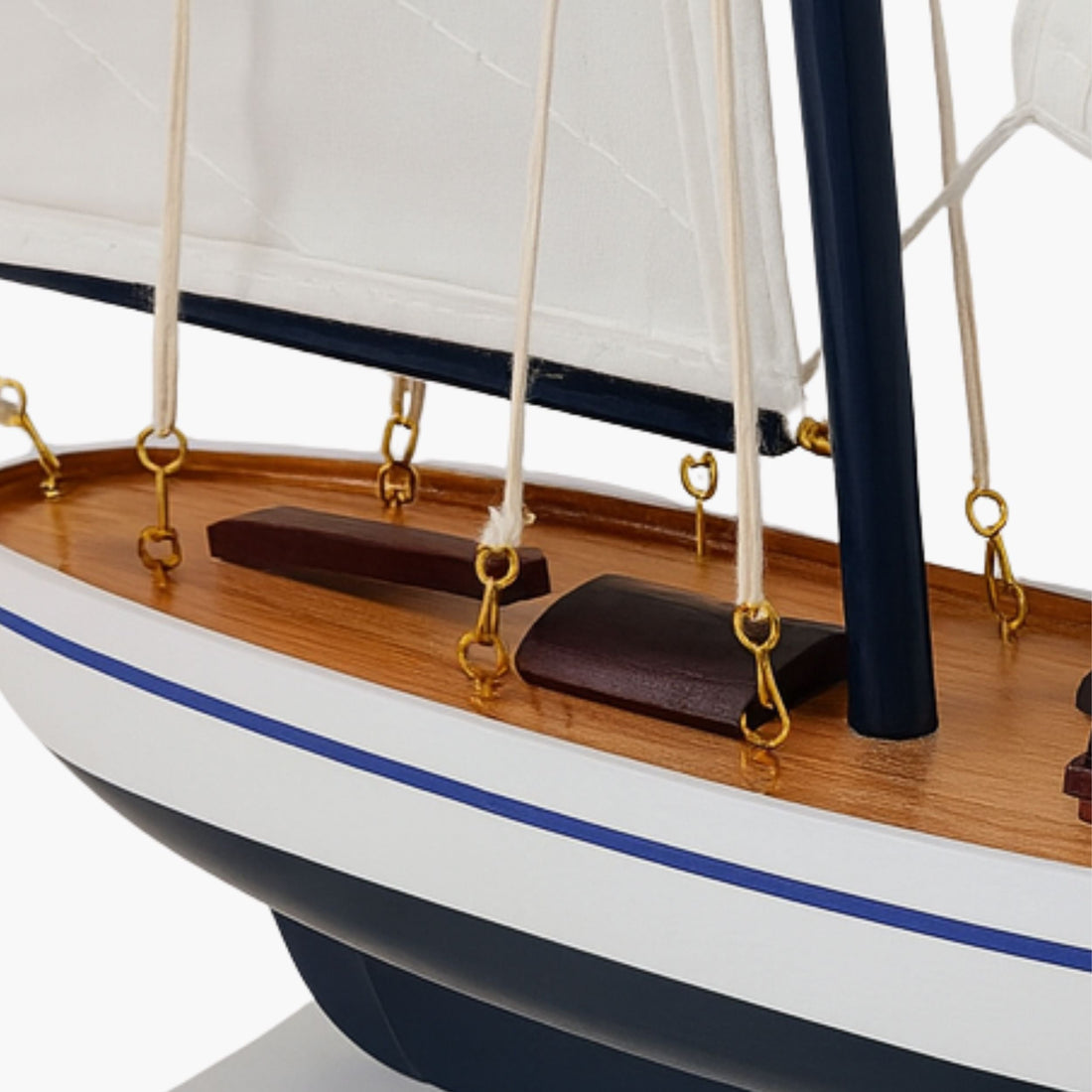 Wooden Sailboat Model Yacht – Handcrafted Nautical Decor Ornament - Chame LTD