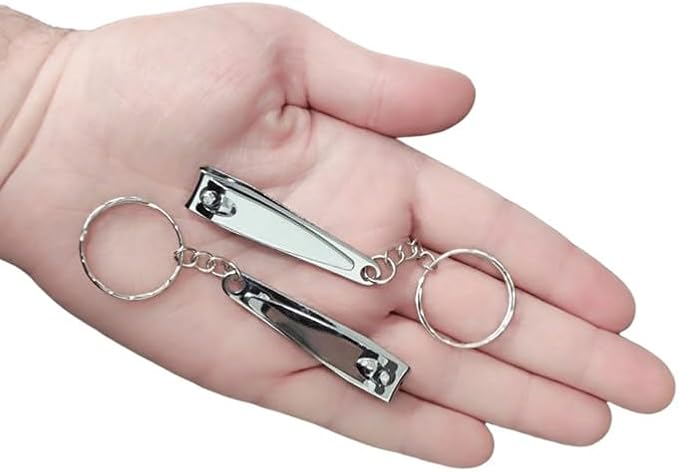 12 x Small Nail Clippers Trimmer Kids Cutter Nipper Finger Toe Key Ring Set
