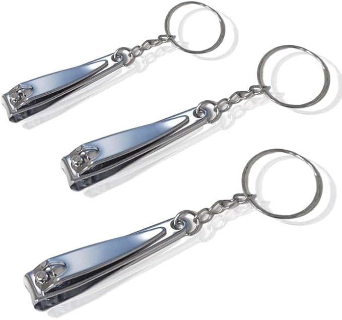 12 x Small Nail Clippers Trimmer Kids Cutter Nipper Finger Toe Key Ring Set