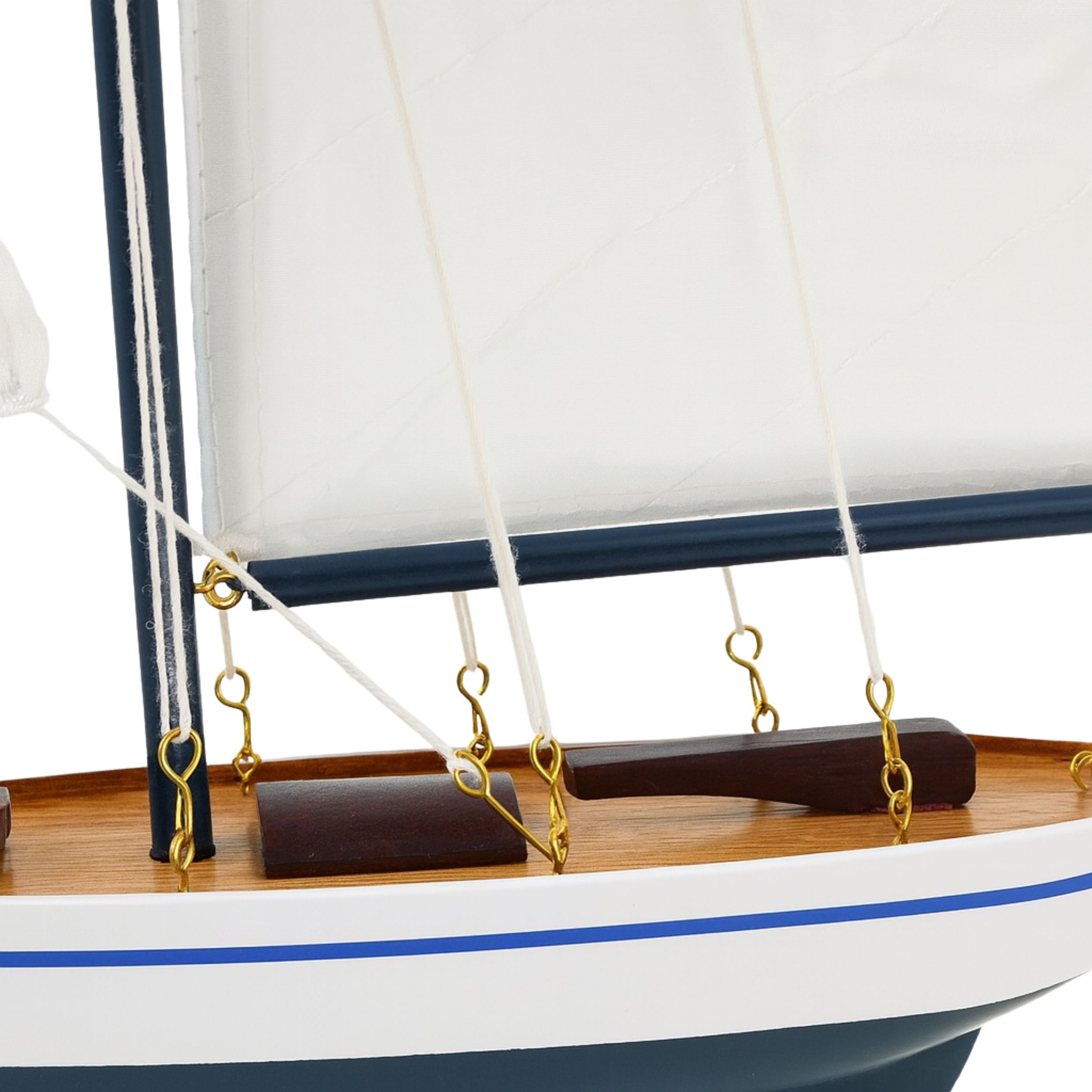Wooden Sailboat Model Yacht – Handcrafted Nautical Decor Ornament - Chame LTD