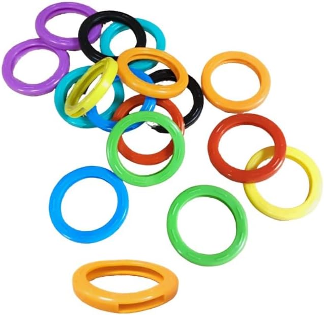 200 x Coloured Key Caps Ring Cover Keyring assorted Car House Identifier Pack
