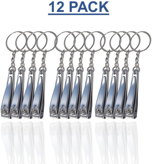 12 x Small Nail Clippers Trimmer Kids Cutter Nipper Finger Toe Key Ring Set