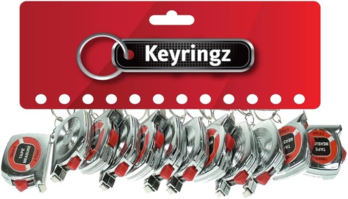 Mini Tape Measure Keyring - Compact 1m/3ft Retractable Keychain 12 Pack