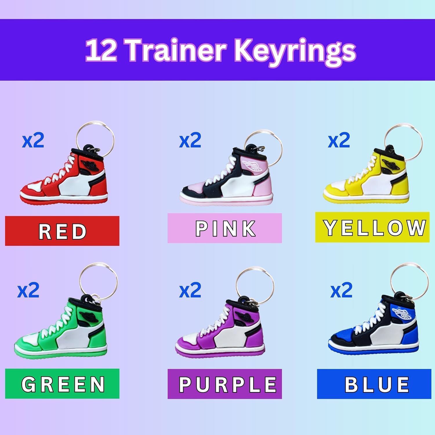 8 Piece Mystery Party Bag Random Selection of Keyrings and Keychains