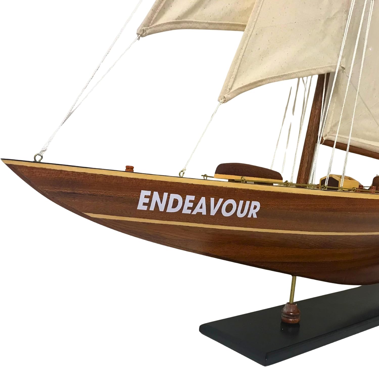Authentic 90cm R&M ENTERPRISE Handcrafted Wooden Sailboat Model for Collectors,