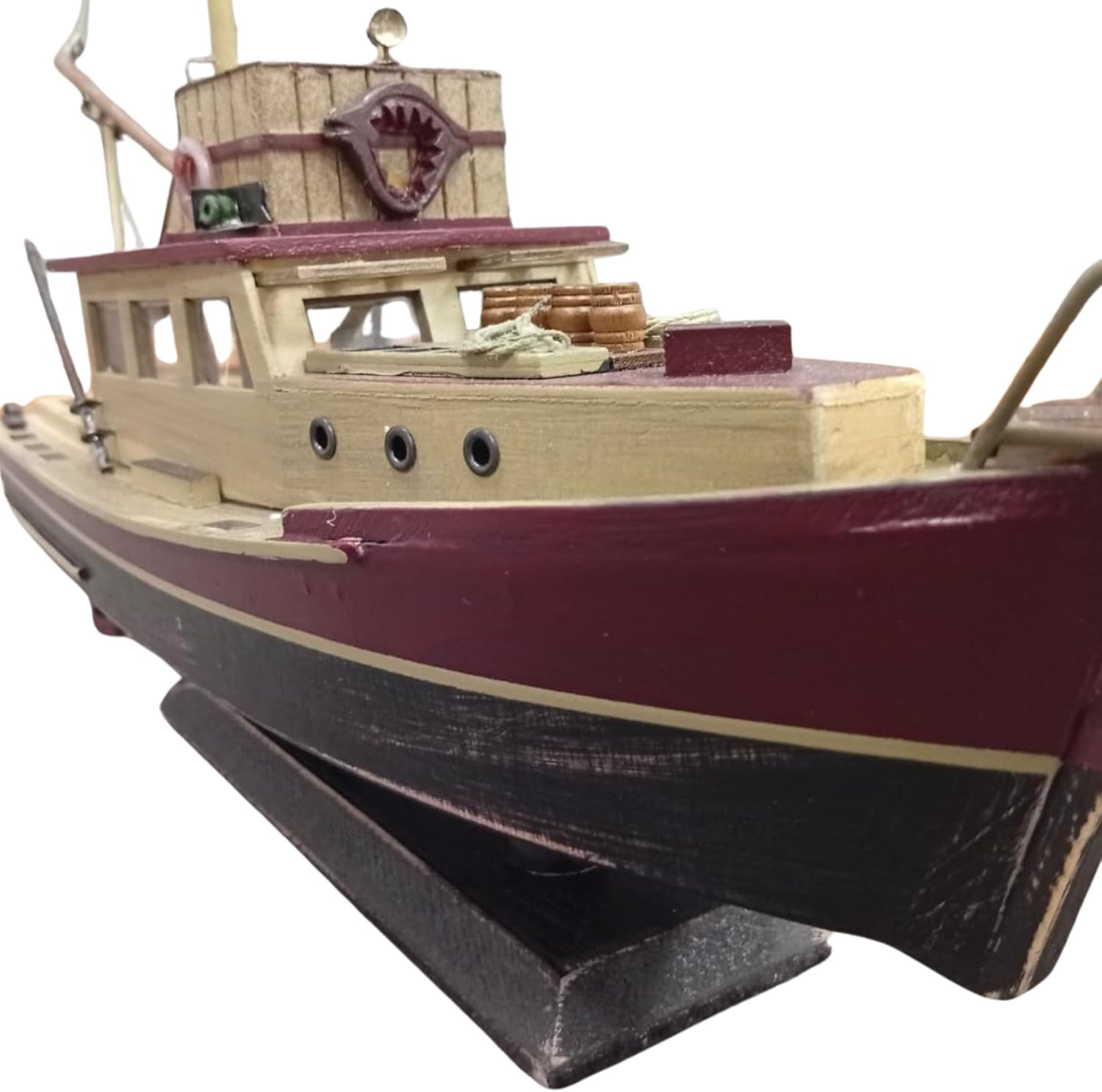 Handcrafted Wooden Ship Model ORCA Fishing Boat – 37cm Collectible Display Ship