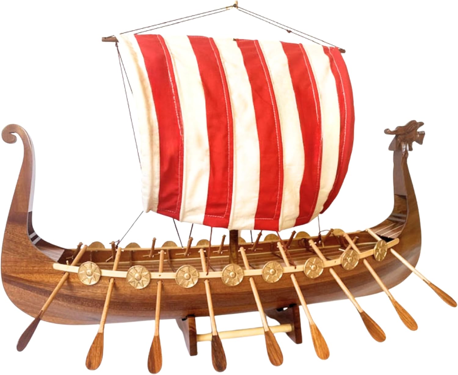 Authentic 60cm R&M Viking Drakkar Handcrafted Wooden Warship Model for Collector