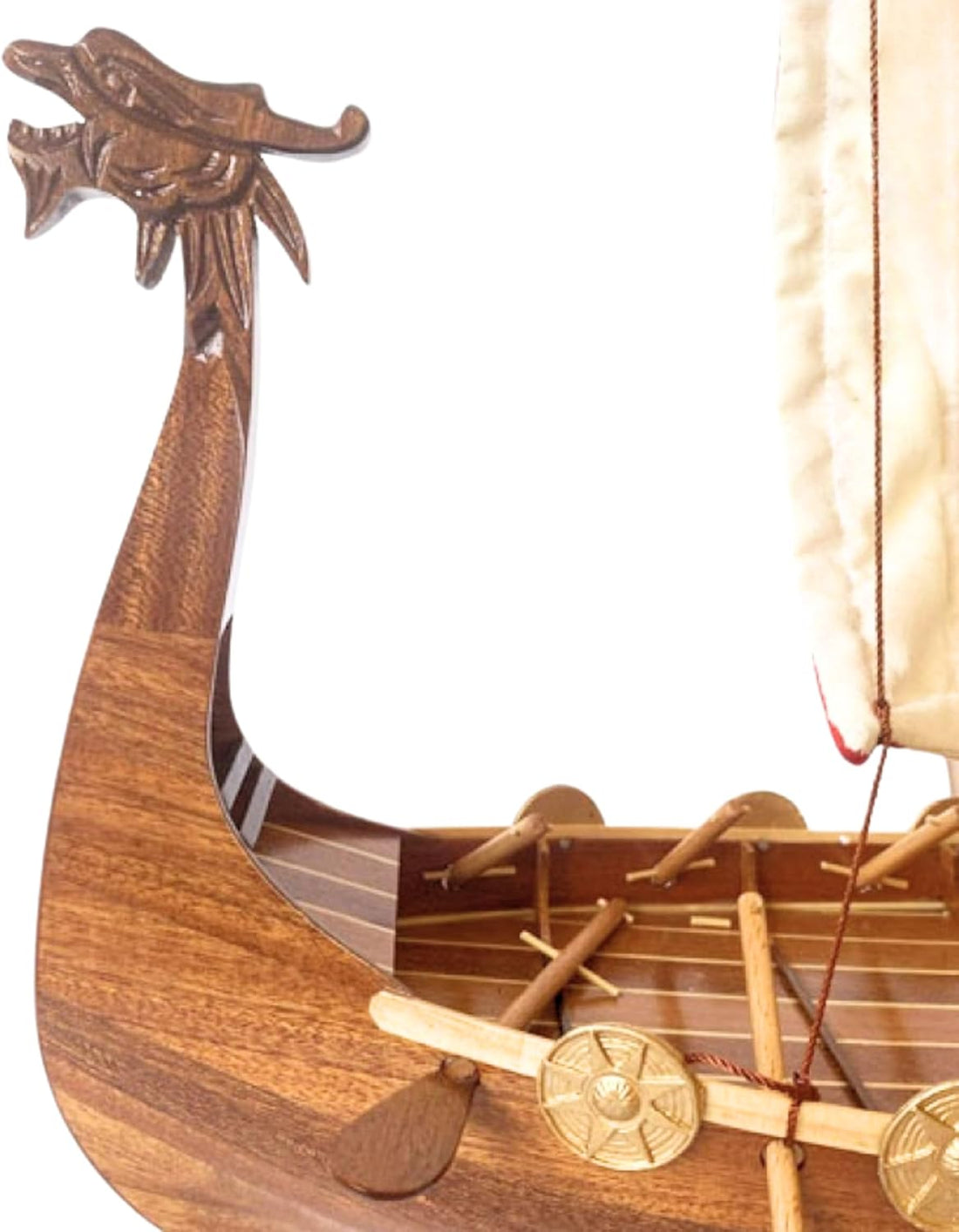 Authentic 60cm R&M Viking Drakkar Handcrafted Wooden Warship Model for Collector