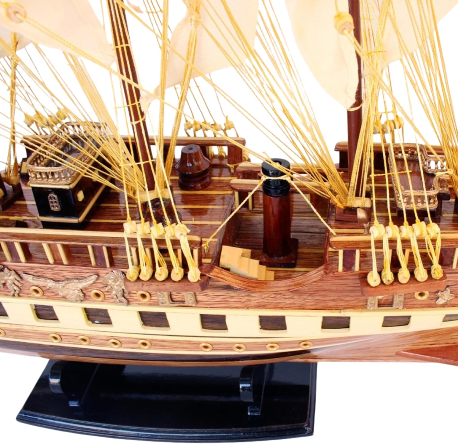 Authentic 78cm R&M French Battleship Premium Handcrafted Wooden Model for Collec