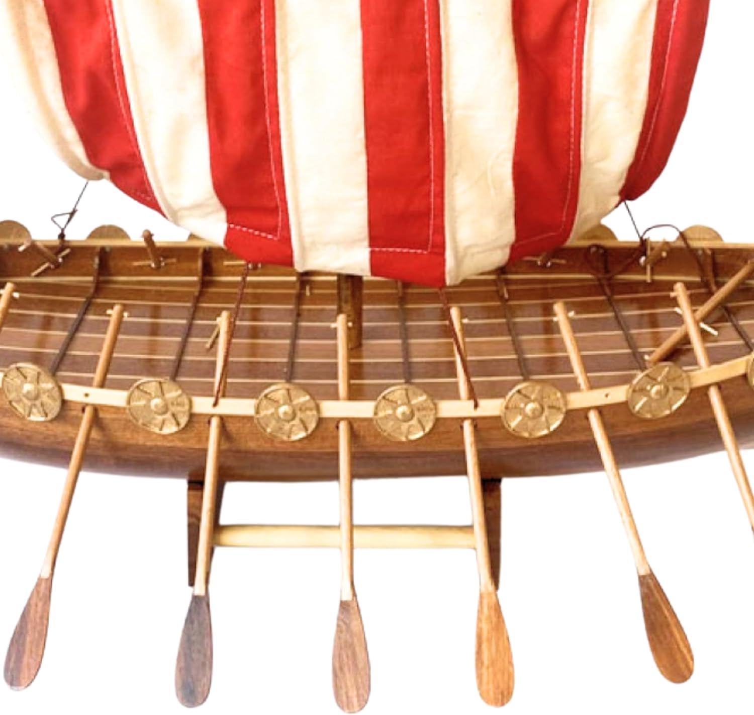 Authentic 60cm R&M Viking Drakkar Handcrafted Wooden Warship Model for Collector