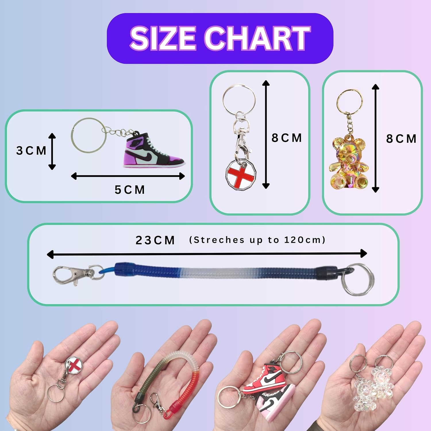 8 Piece Mystery Party Bag Random Selection of Keyrings and Keychains