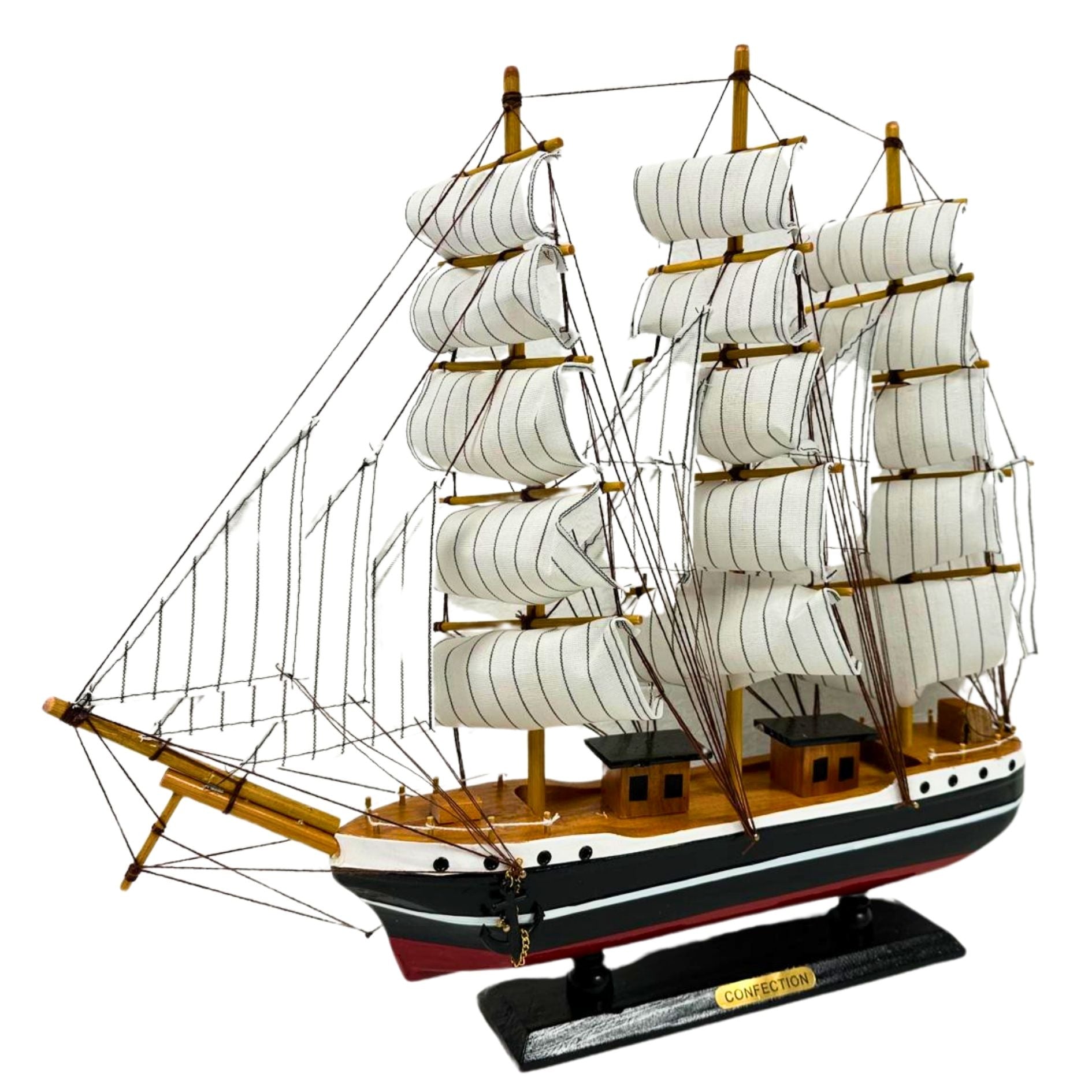Confection Model Ship 1e With Display Stand Assembled Handmade