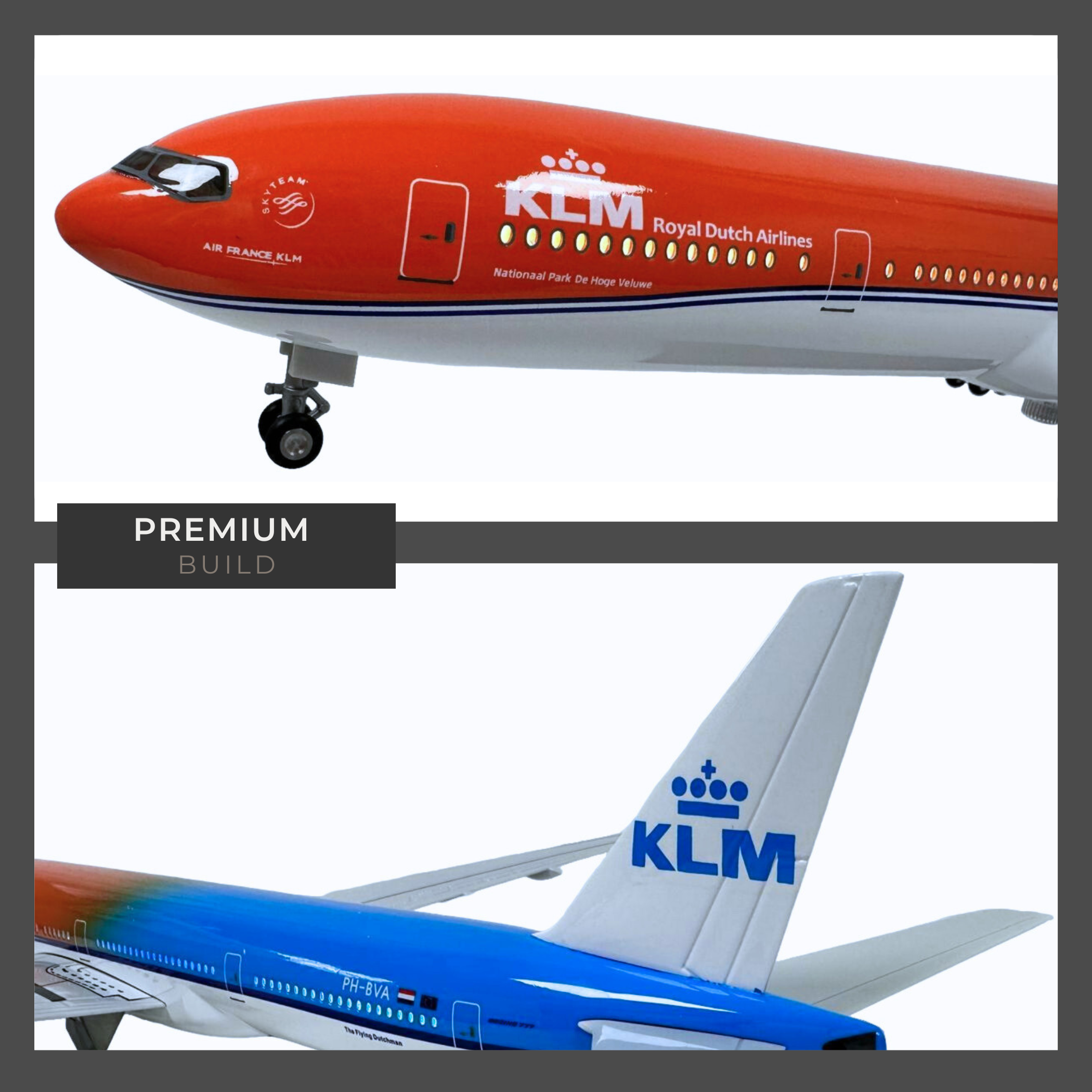 KLM 777 Model Plane Aircraft Large Scale Premium Airplane Lights Gift decor - Chame LTD