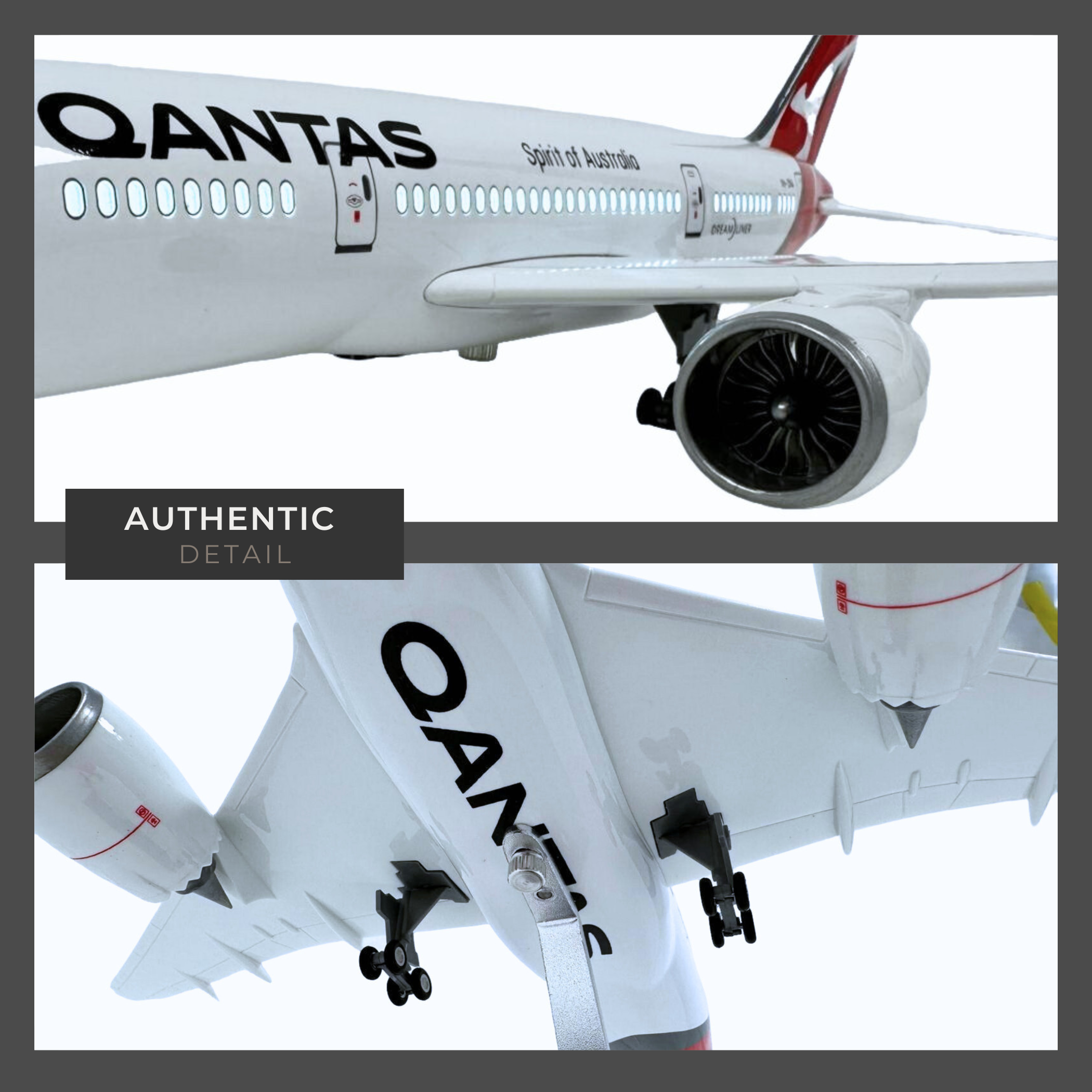 Model Plane Aircraft Large Scale Qantas 787 Premium Airplane Lights Gift Decor - Chame LTD