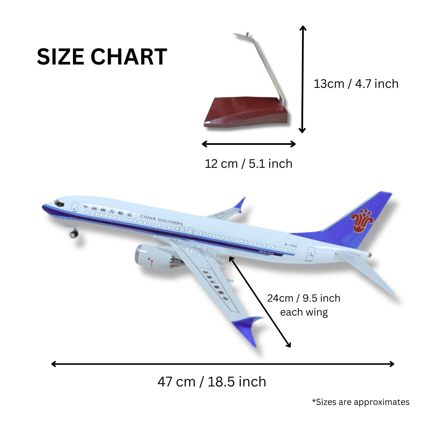 China South Model Plane Aircraft Large Scale Premium Airplane Lights Gift decor - Chame LTD