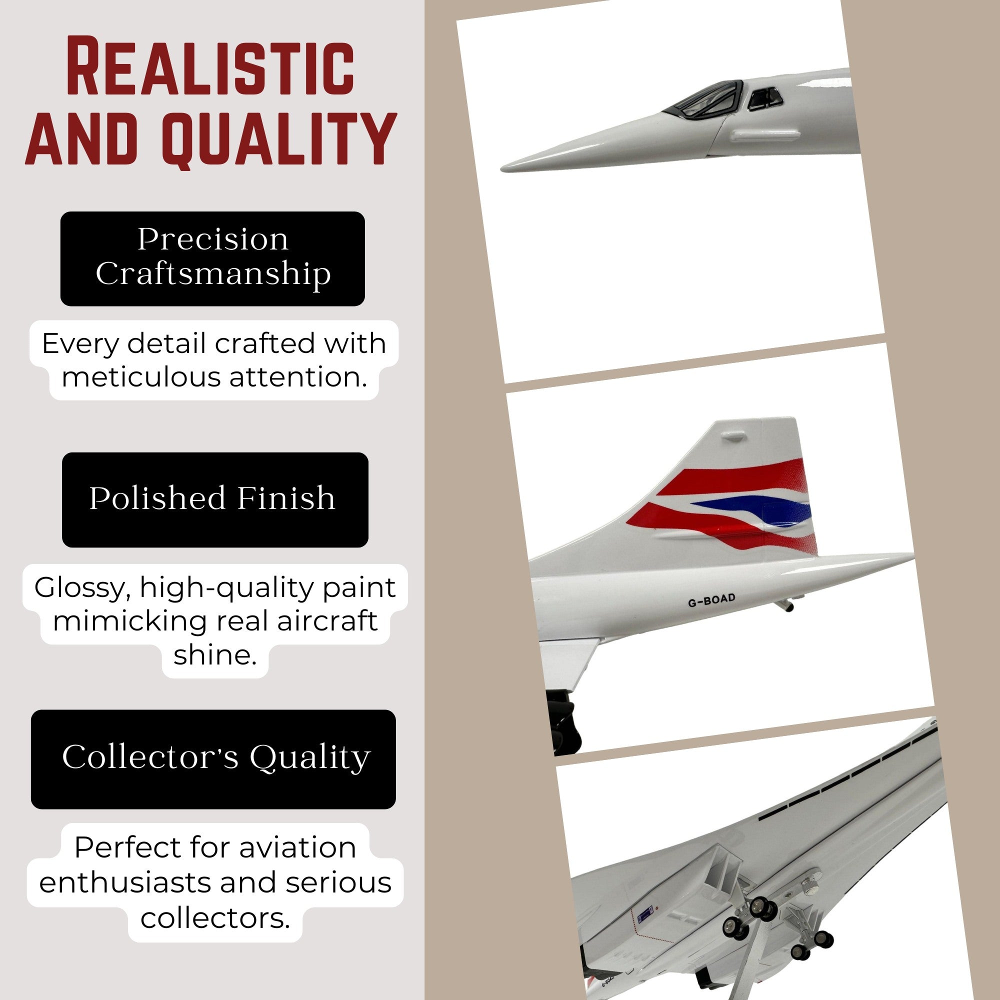 Concorde British Airways BA Model Large Scale Gift With Stand - Chame LTD