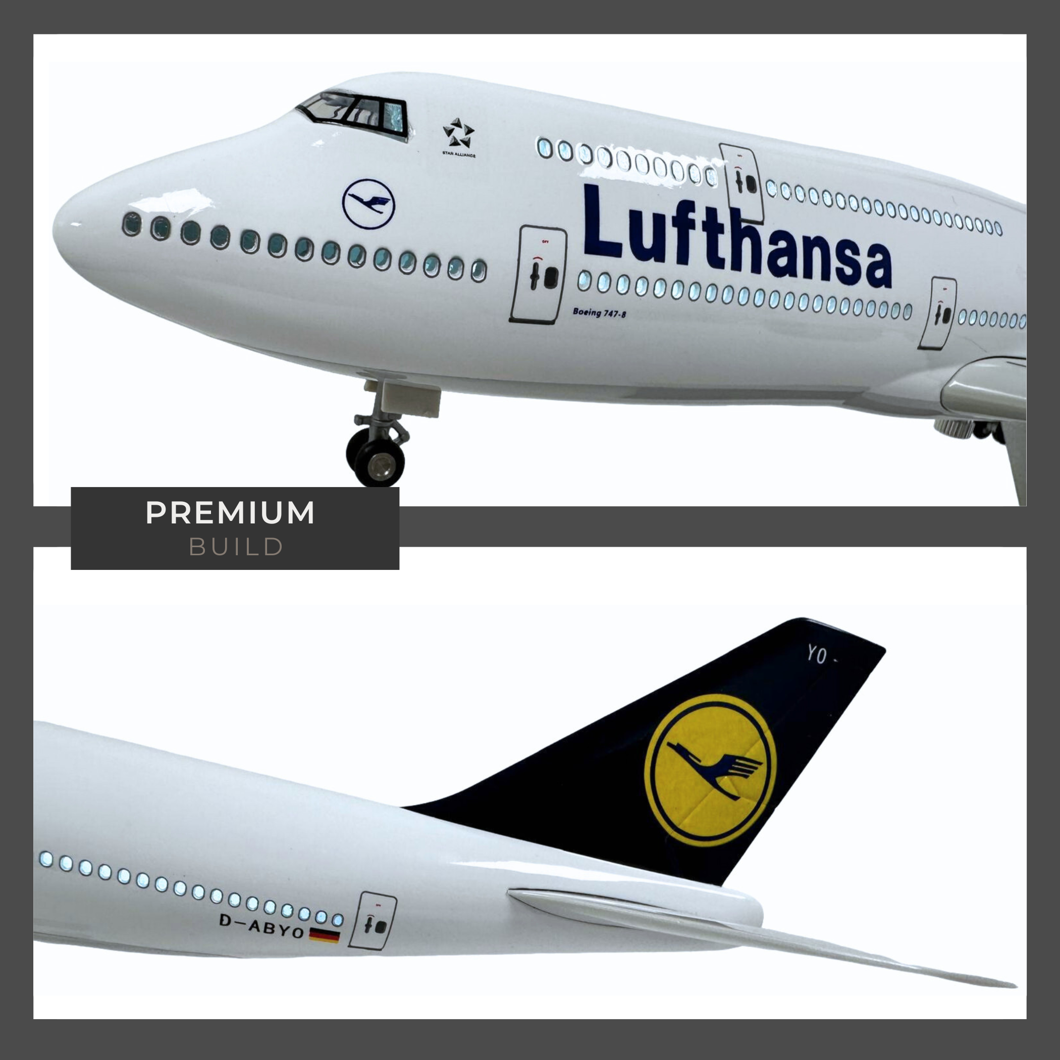 Lufthansa 747-8 Boeing Model Plane Premium Large Scale Ideal Gift With stand - Chame LTD