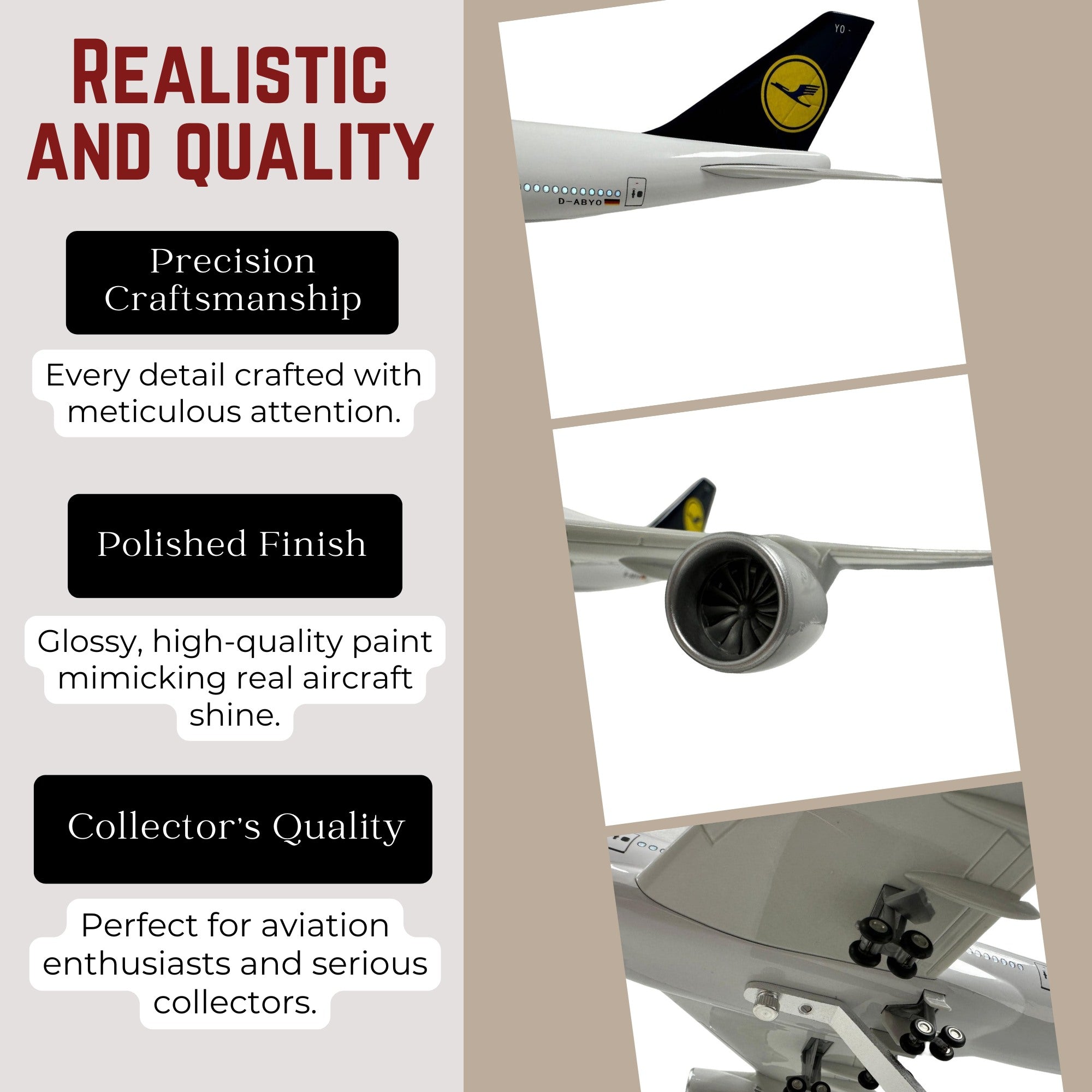 Lufthansa 747-8 Boeing Model Plane Premium Large Scale Ideal Gift With stand - Chame LTD