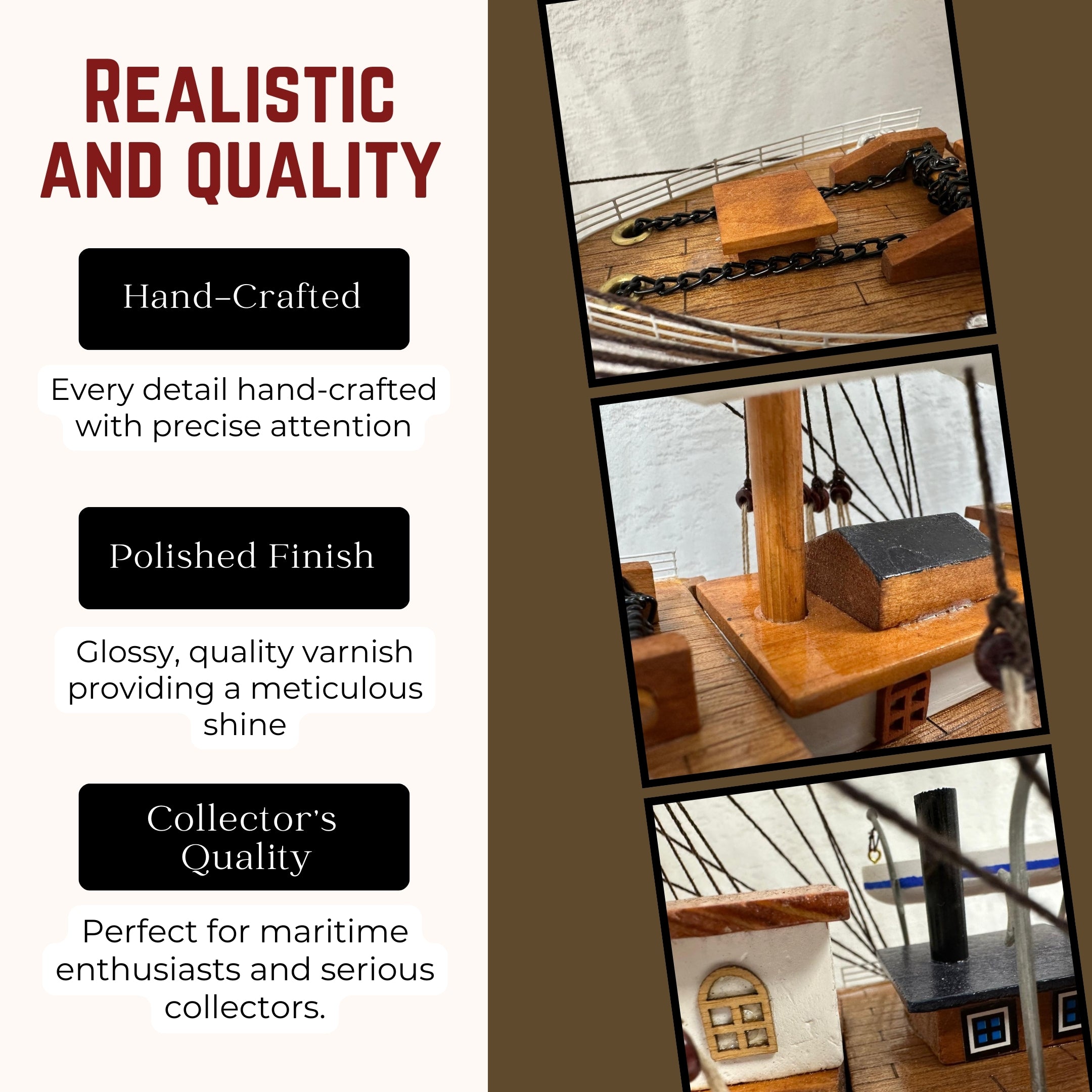 US Coast Guard Model Ship - Fully Assembled with Stand 65cm Length