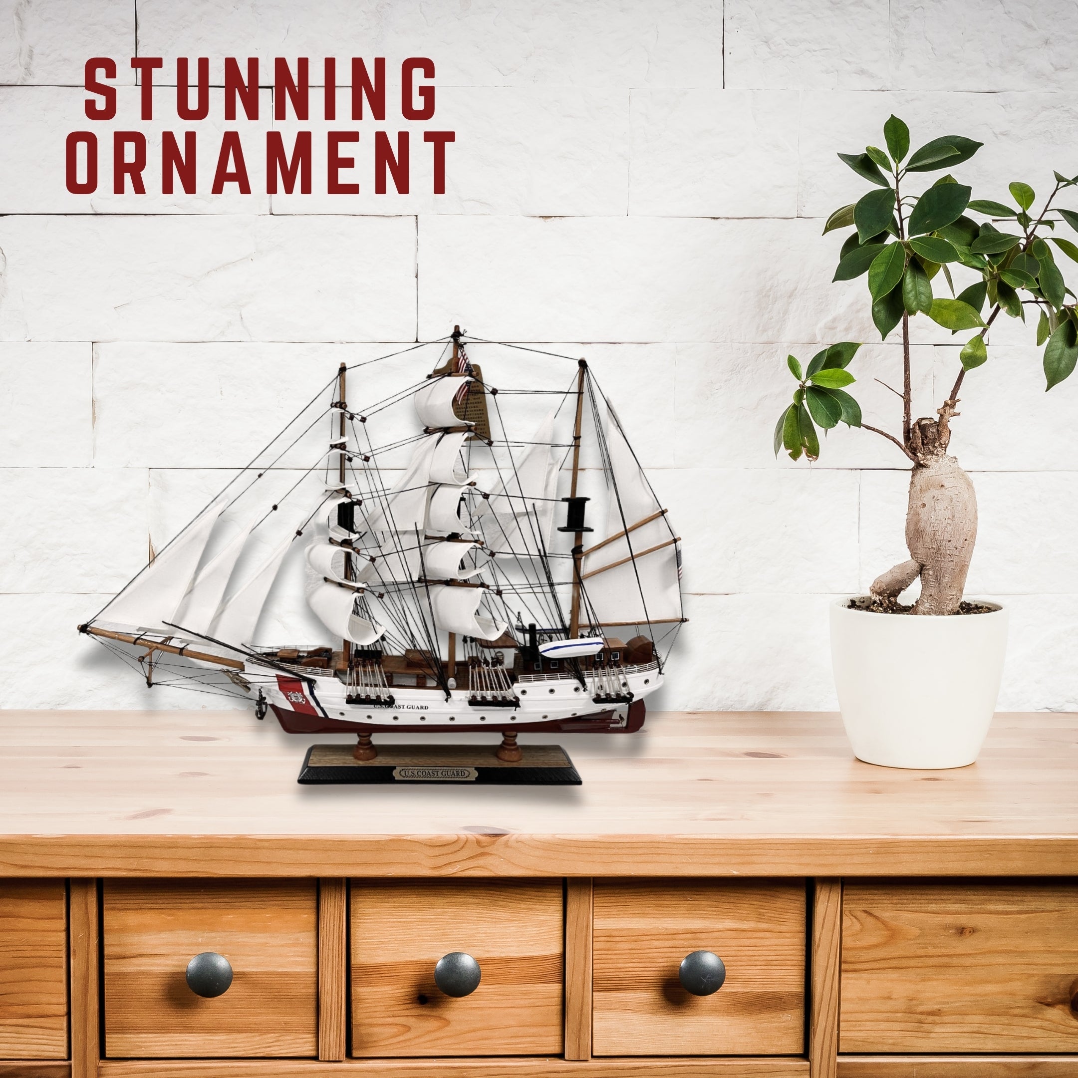 US Coast Guard Model Ship - Fully Assembled with Stand 65cm Length