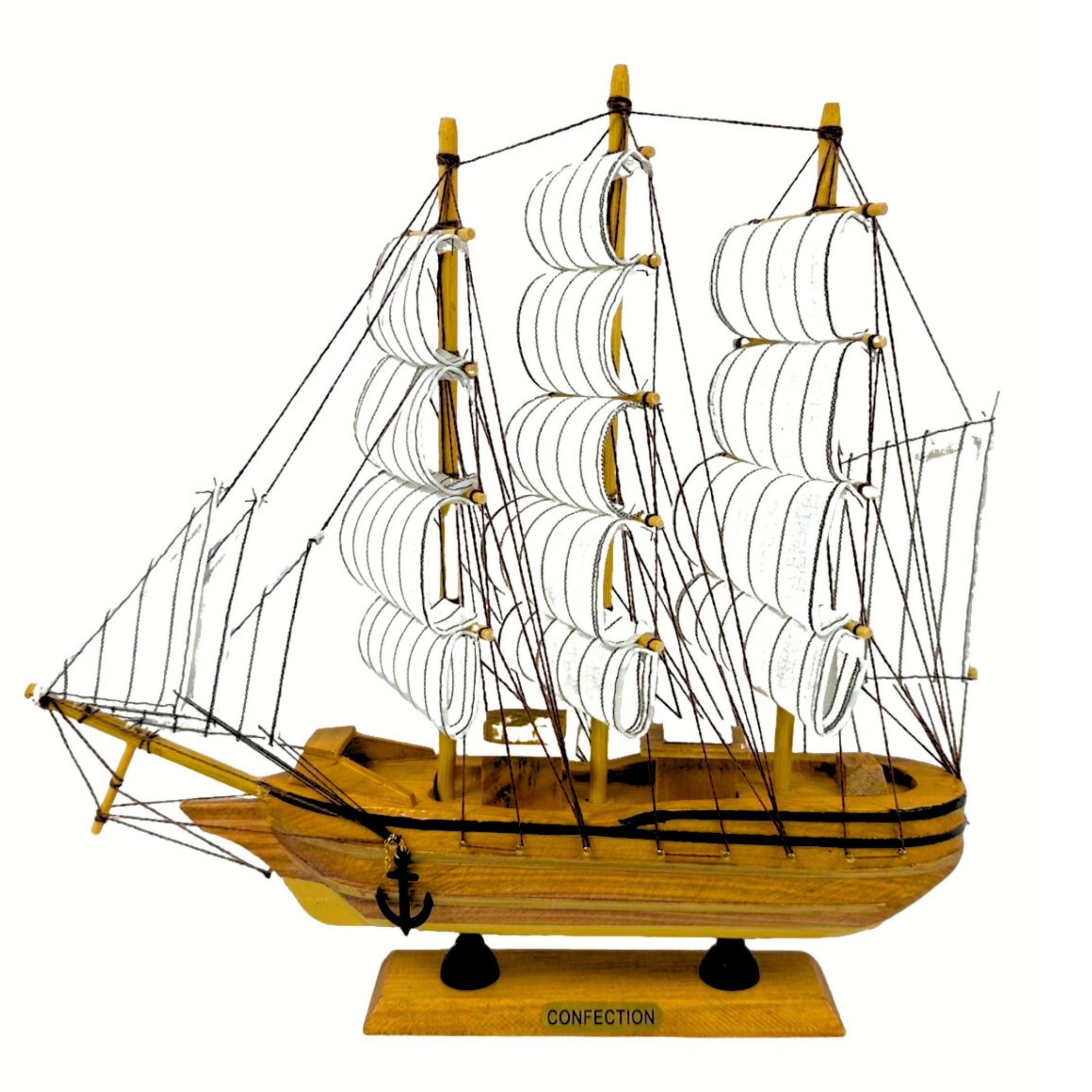 Handmade Confection Light Colour Ship Model 1X - 31cm High