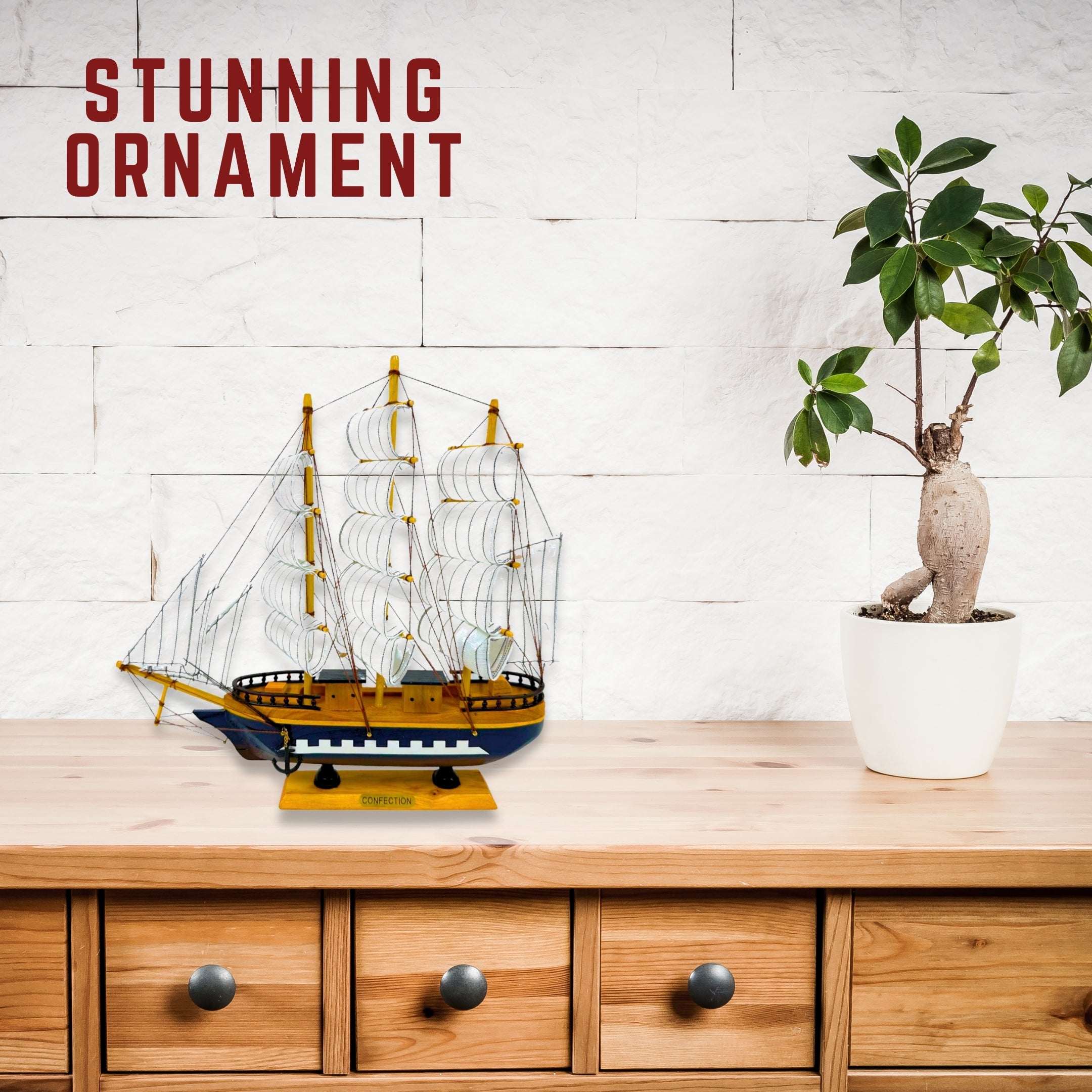 Handmade Confection Ship Model - 32cm Length 31 cm High