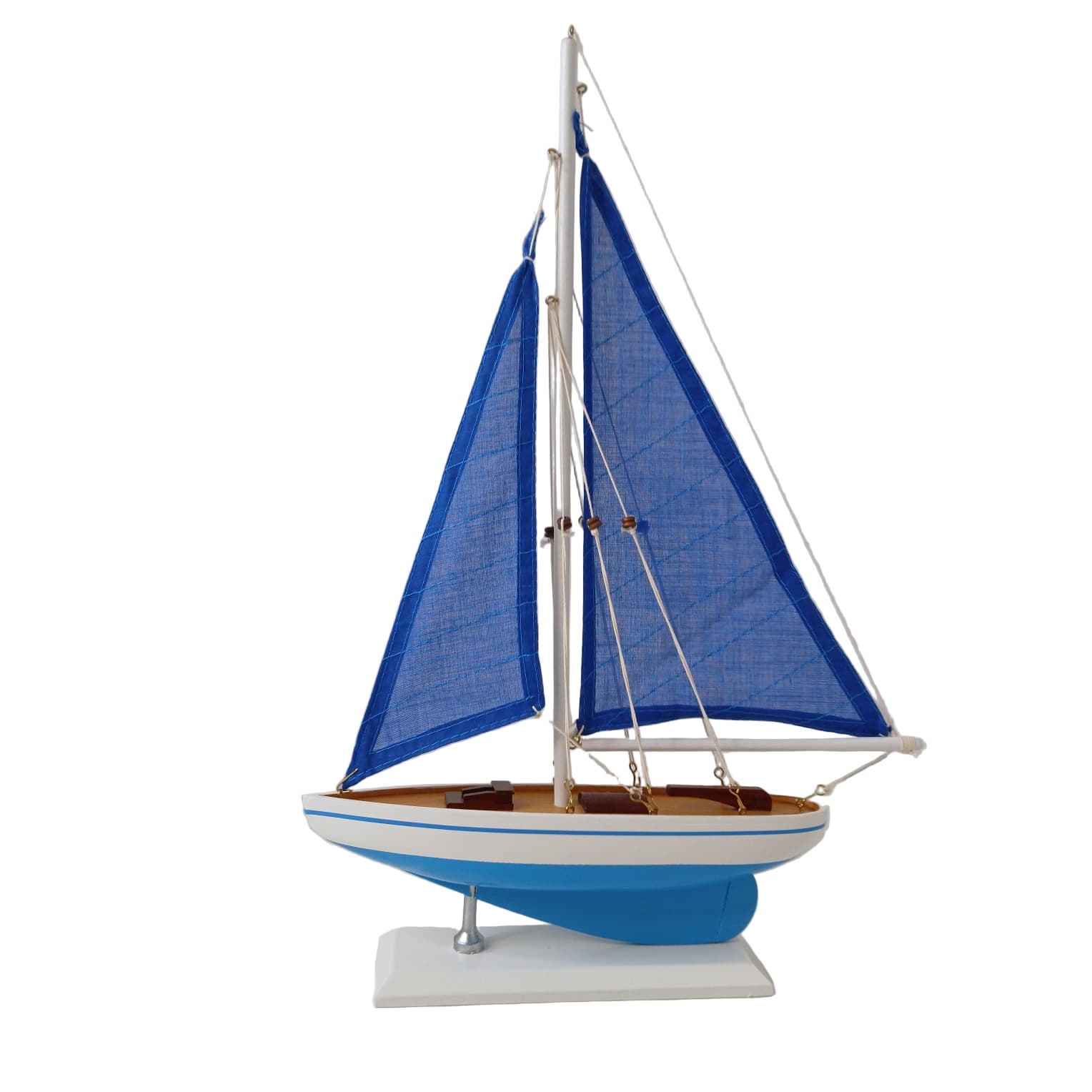 Wooden Sailboat Model Yacht – Handcrafted Nautical Decor Ornament - Chame LTD