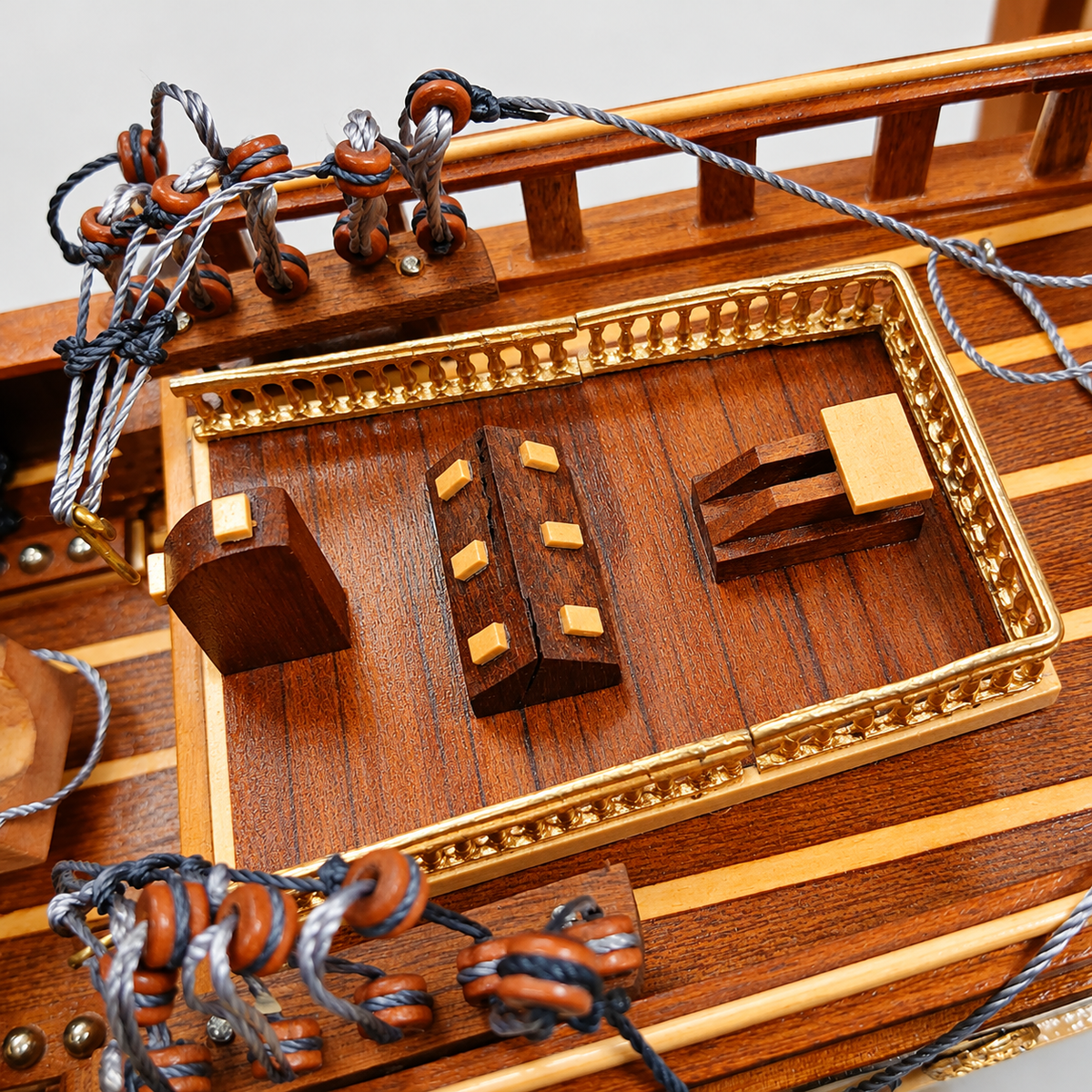 Very Large Wooden Sailing Ship Model – Handcrafted Classic Tall Ship Display 95cm Long
