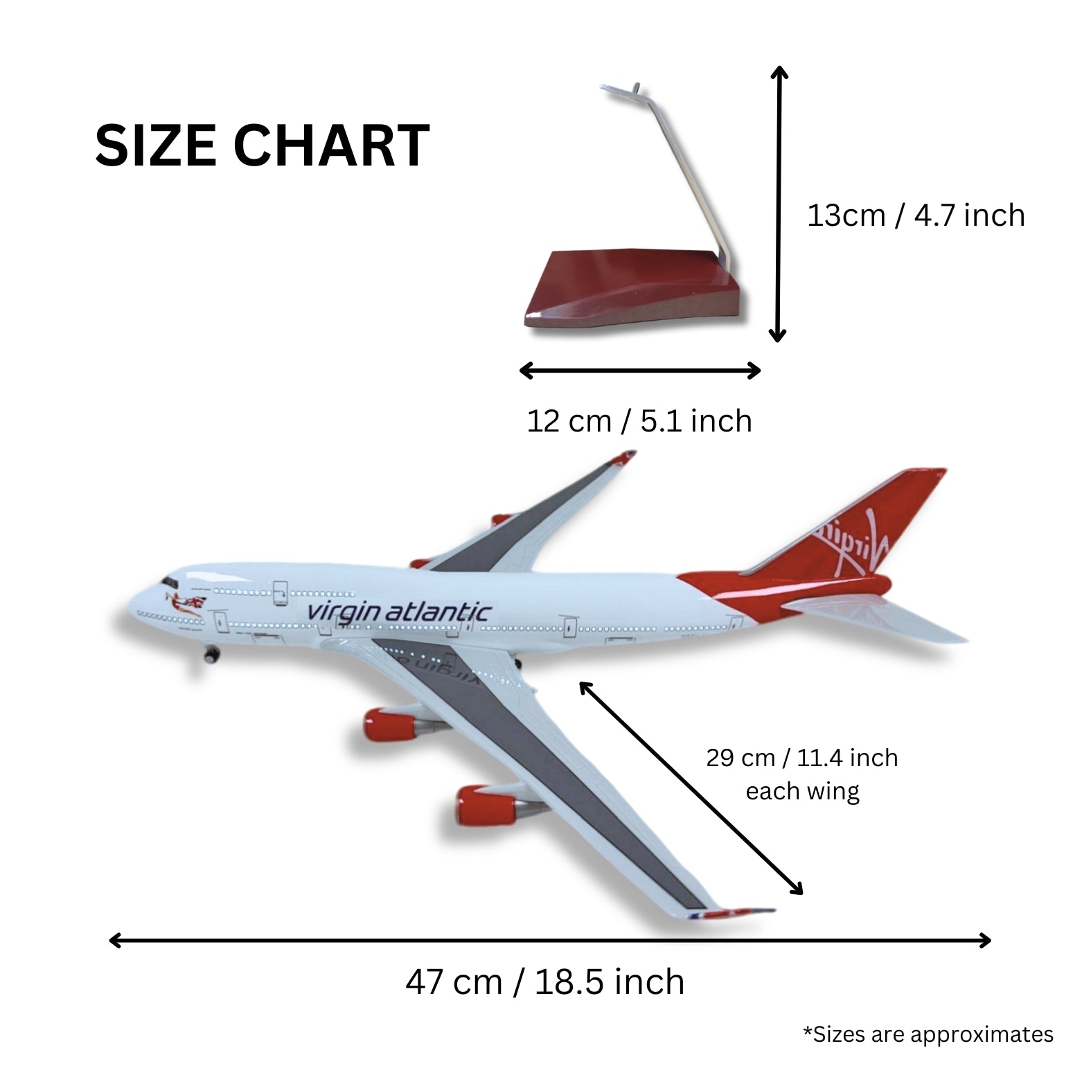 747 Boeing Model Plane Premium Large Scale Ideal Gift Working Lights - Chame LTD