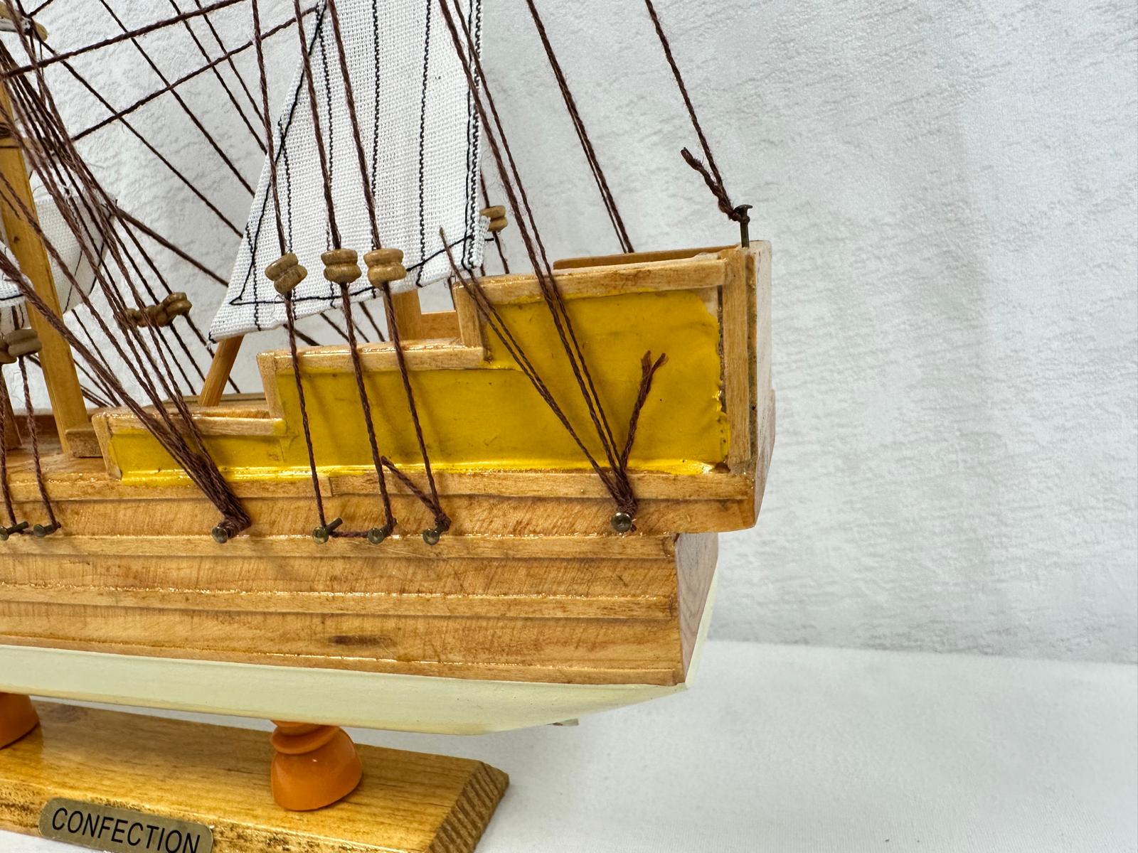Confection Model Sea Ship 1g Display Stand Assembled 38cm Handmade