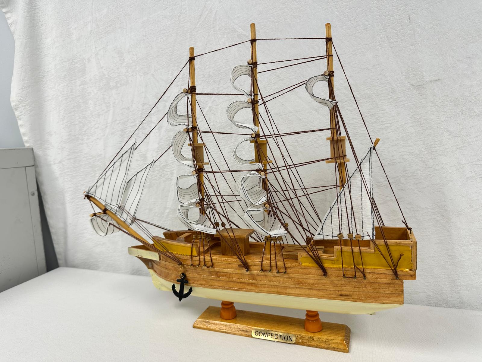 Confection Model Sea Ship 1g Display Stand Assembled 38cm Handmade