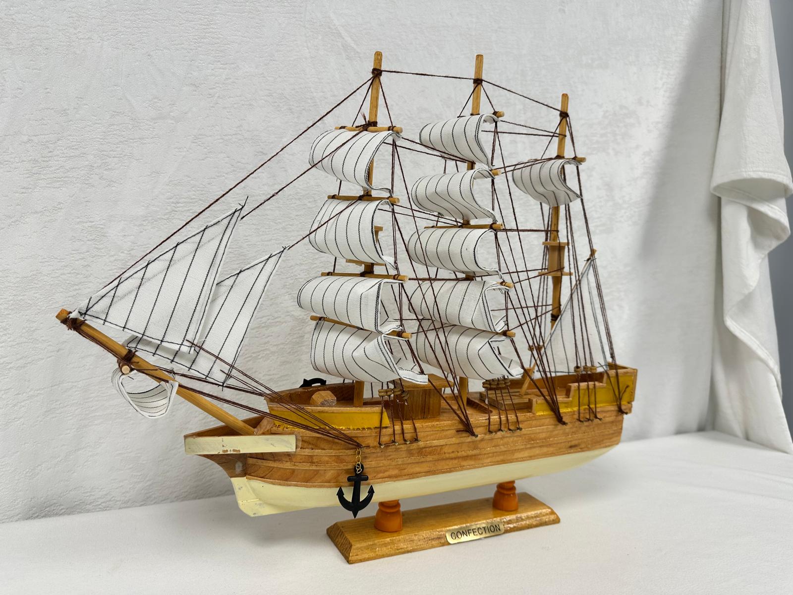 Confection Model Sea Ship 1g Display Stand Assembled 38cm Handmade