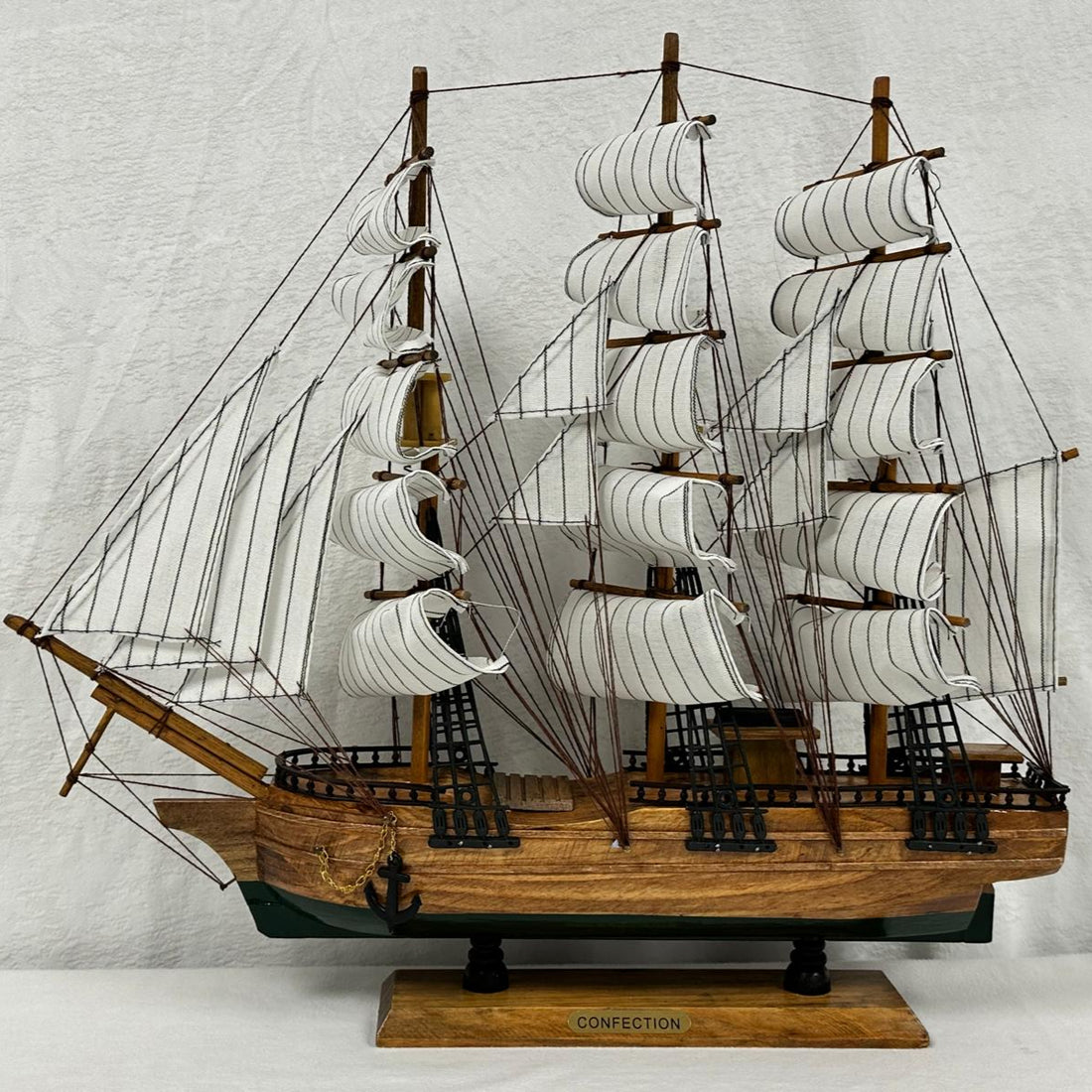 Confection Model Sea Ship 2c Display Stand Assembled 49cm Handmade