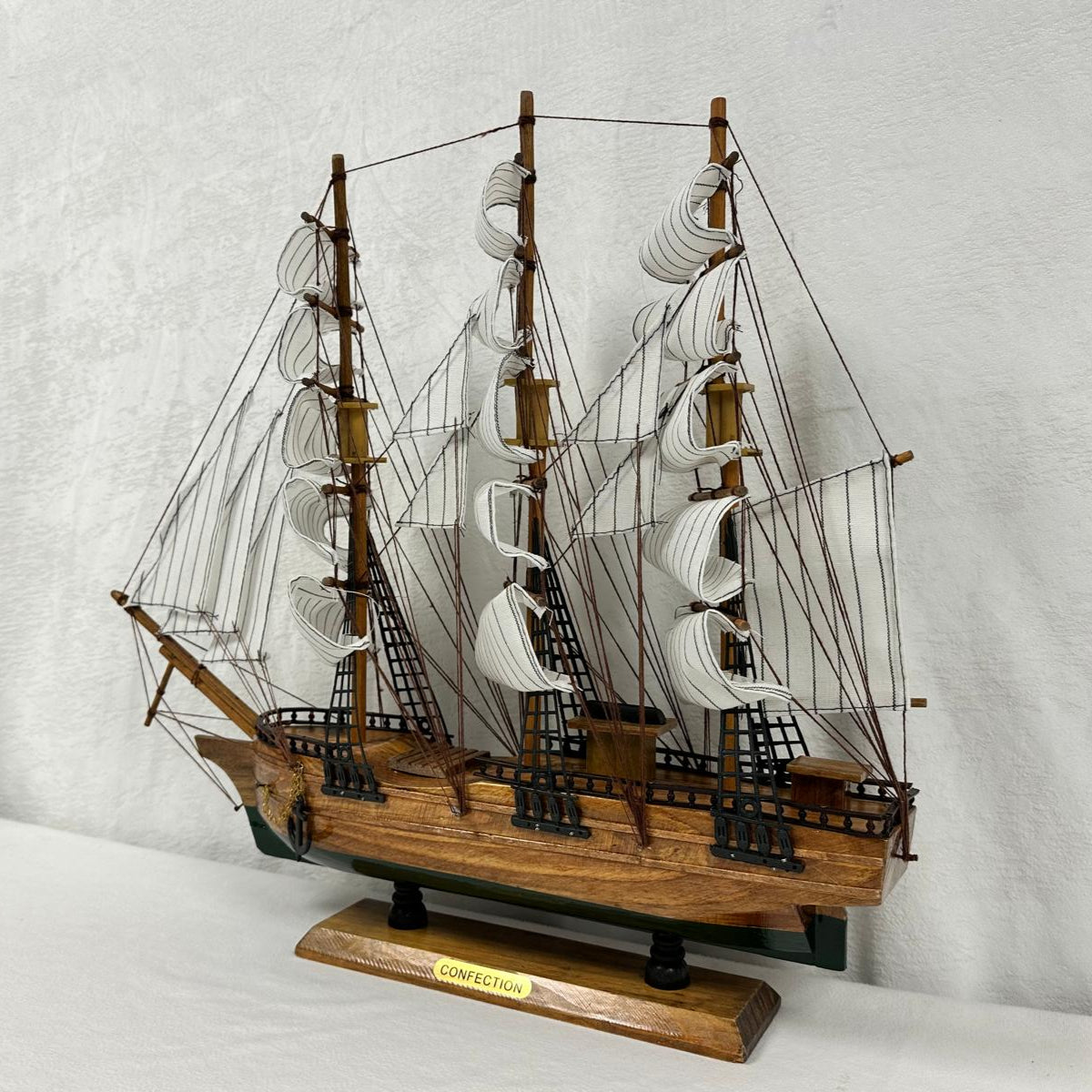 Confection Model Sea Ship 2c Display Stand Assembled 49cm Handmade