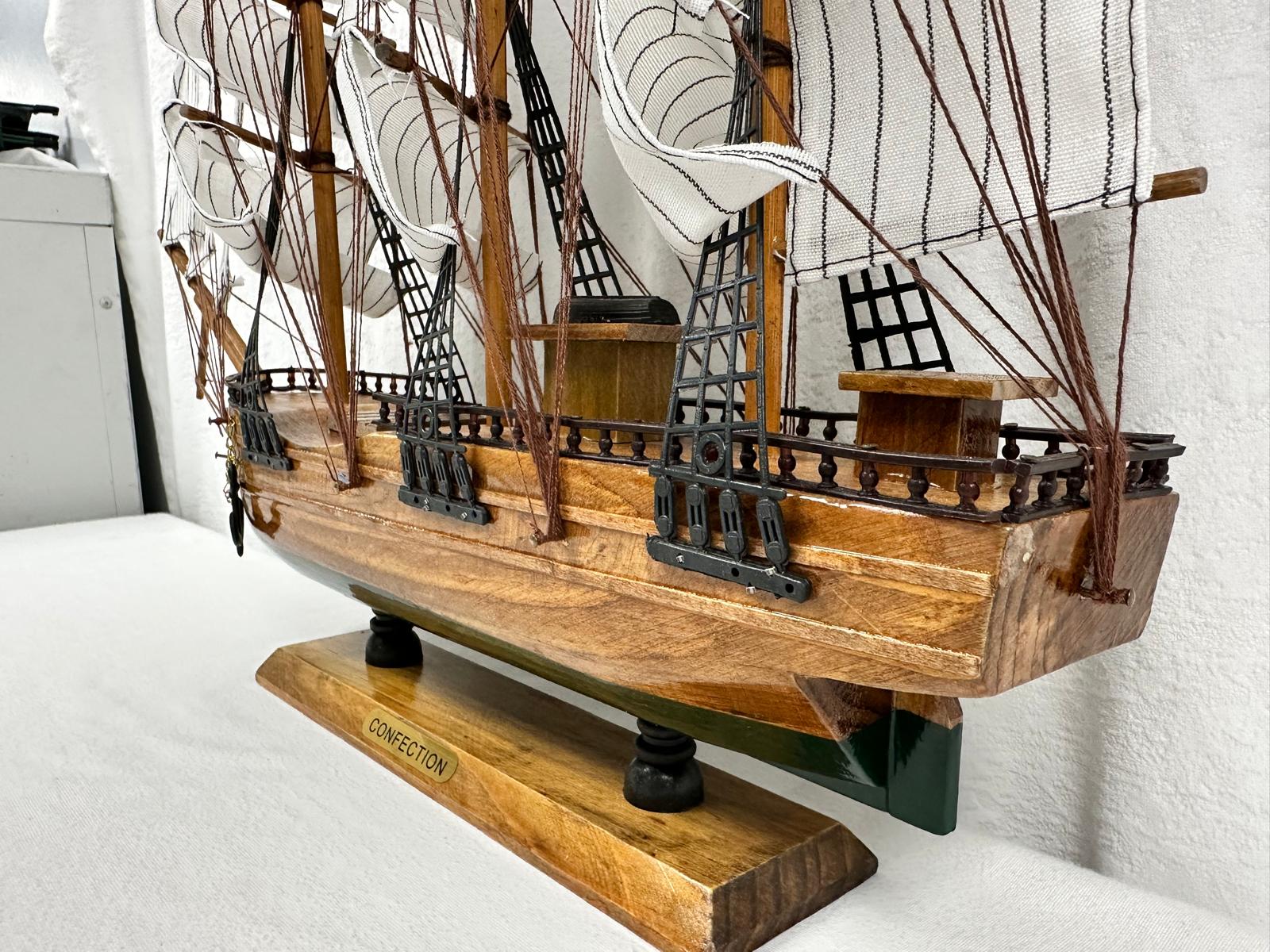 Confection Model Sea Ship 2c Display Stand Assembled 49cm Handmade