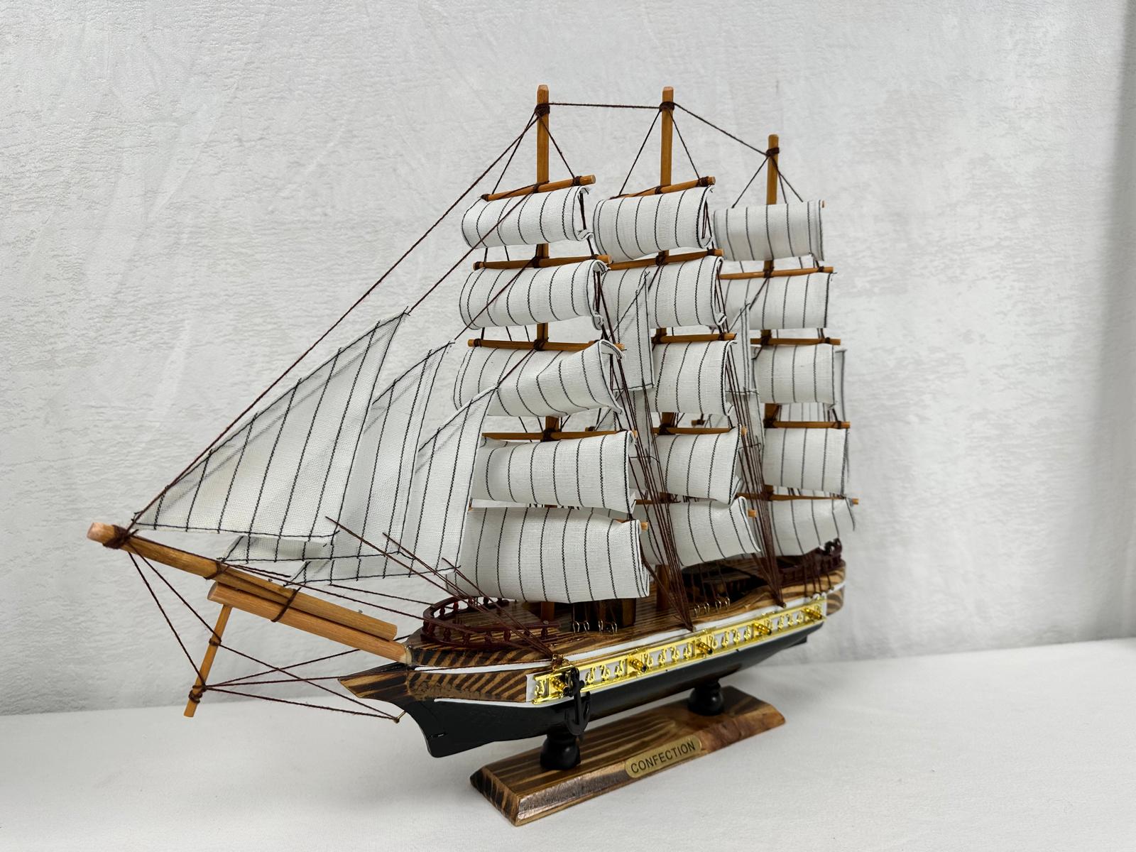 Confection Model Ship 1d With Display Stand Assembled Handmade